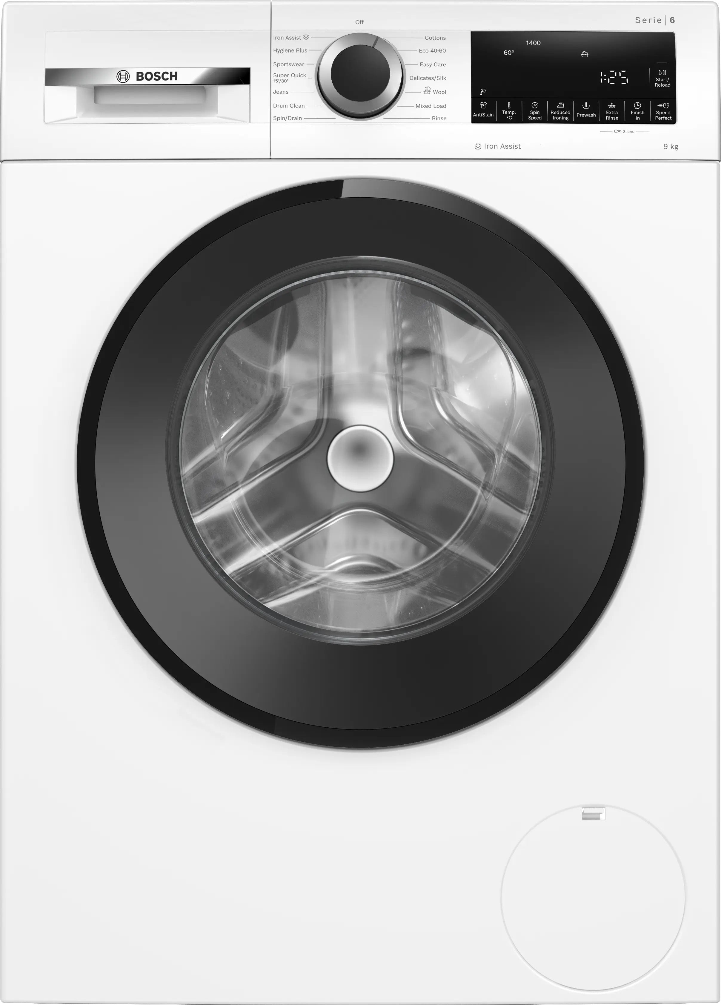 Bosch Series 6 Washing machine, front loader 9 kg max. 1400 rpm - WGG24400GB