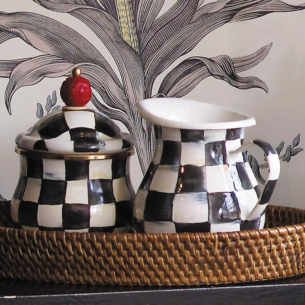 Mackenzie-Childs Courtly Check Enamel Creamer