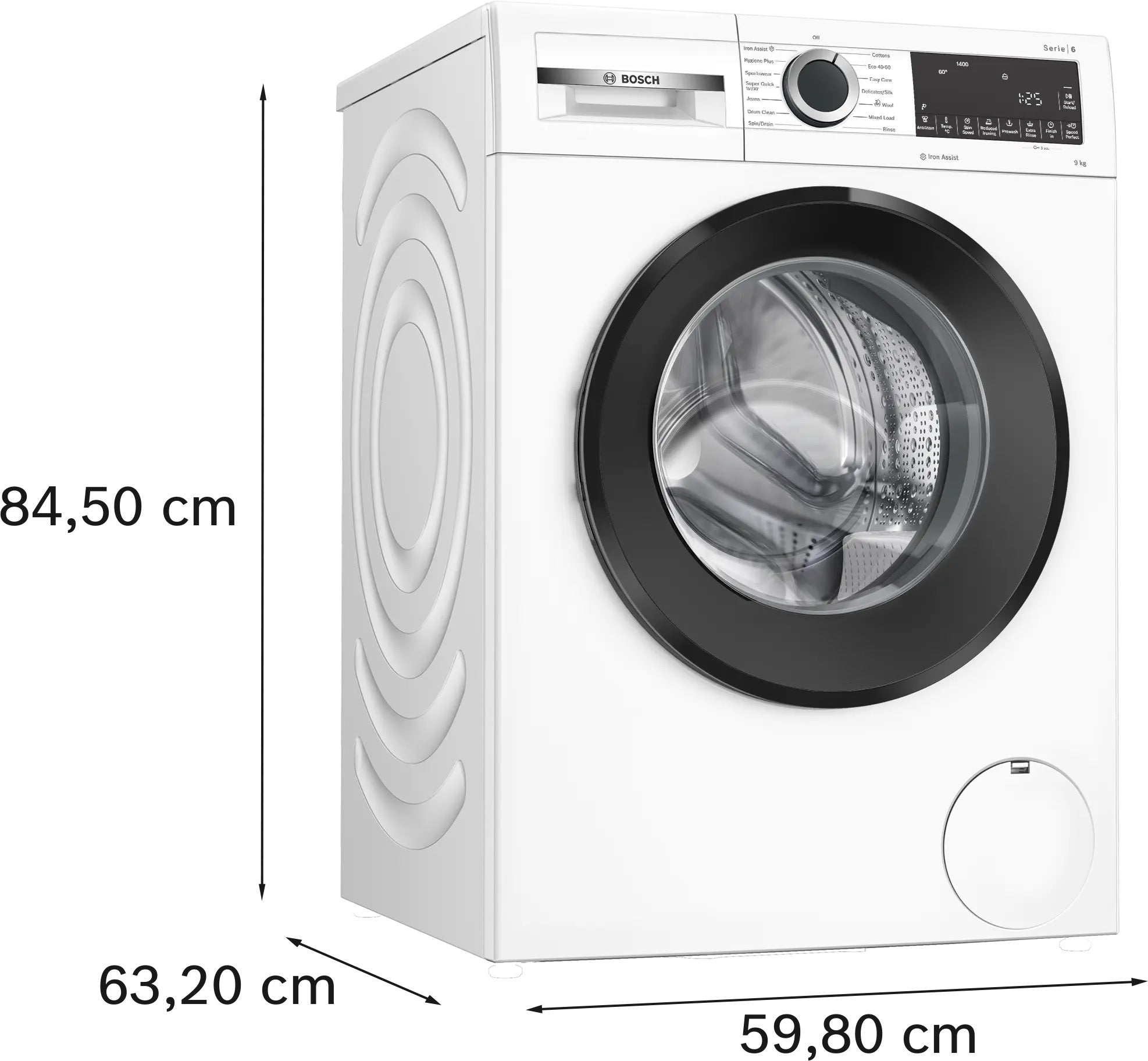 Bosch Series 6 Washing machine, front loader 9 kg max. 1400 rpm - WGG24400GB