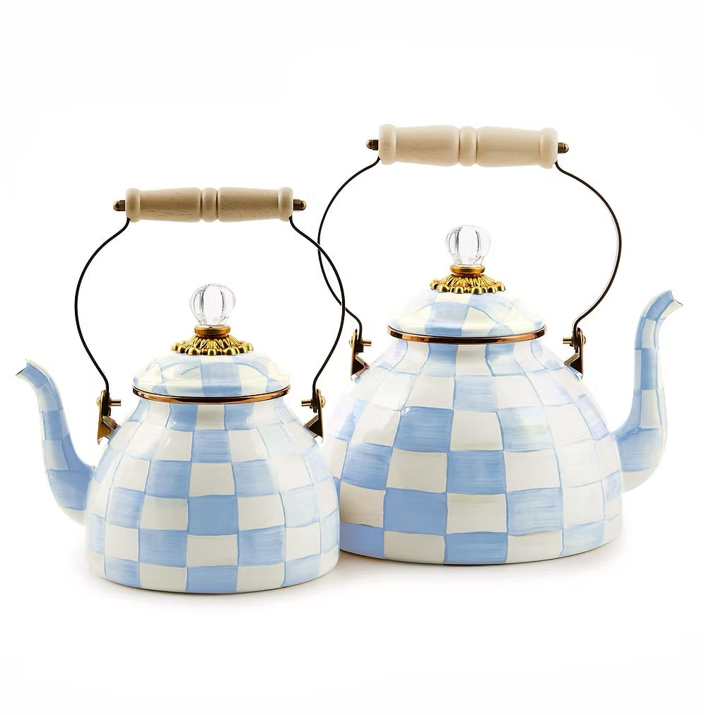 Mackenzie-Childs Sky Check 3-Quart Tea Kettle (3.4L)