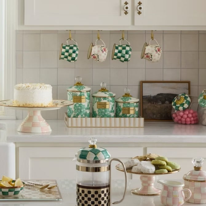 Mackenzie-Childs Emerald English Garden Small Canister