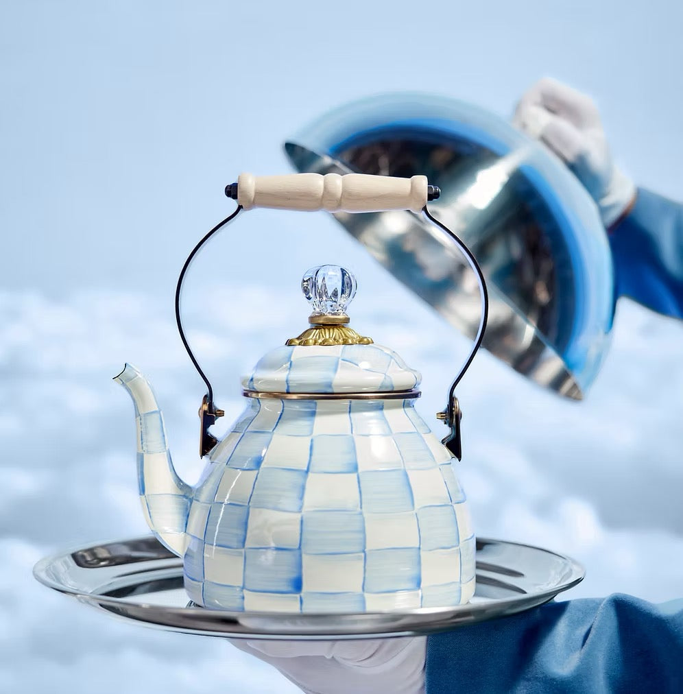 Mackenzie-Childs Sky Check 3-Quart Tea Kettle (3.4L)