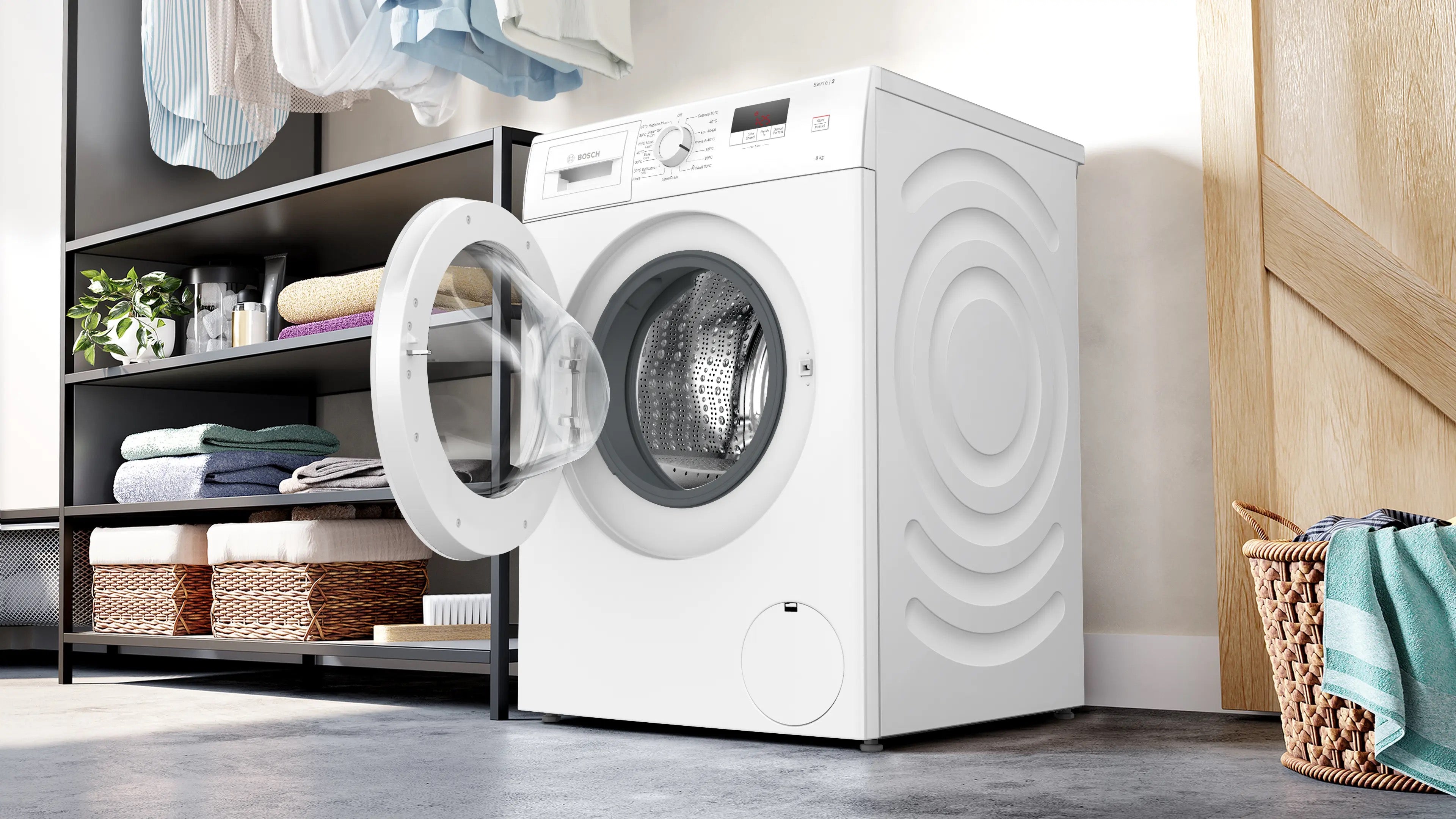 Bosch Series 2 Washing machine, front loader 8 kg max. 1400 rpm - WGE03408GB