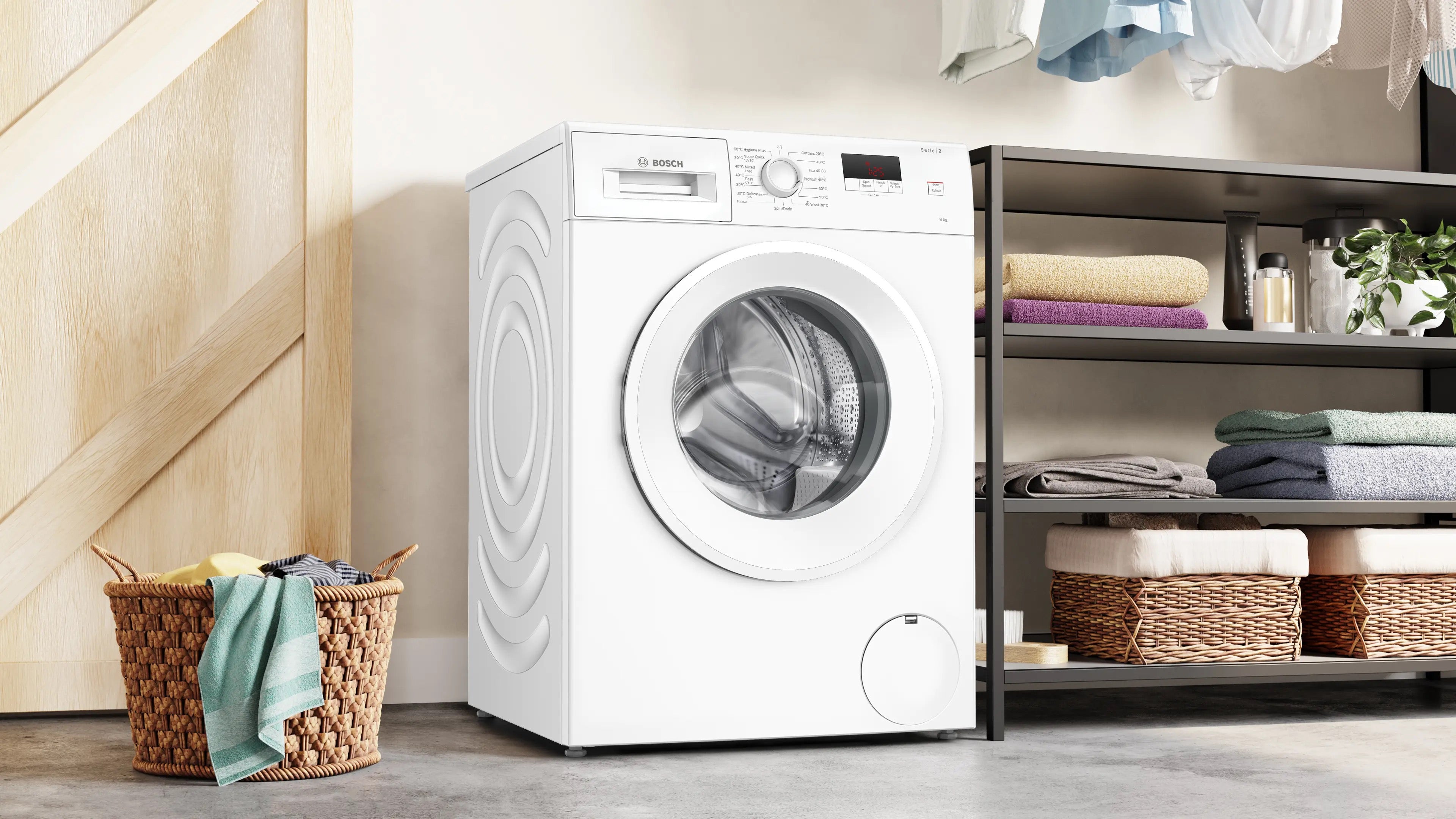 Bosch Series 2 Washing machine, front loader 8 kg max. 1400 rpm - WGE03408GB