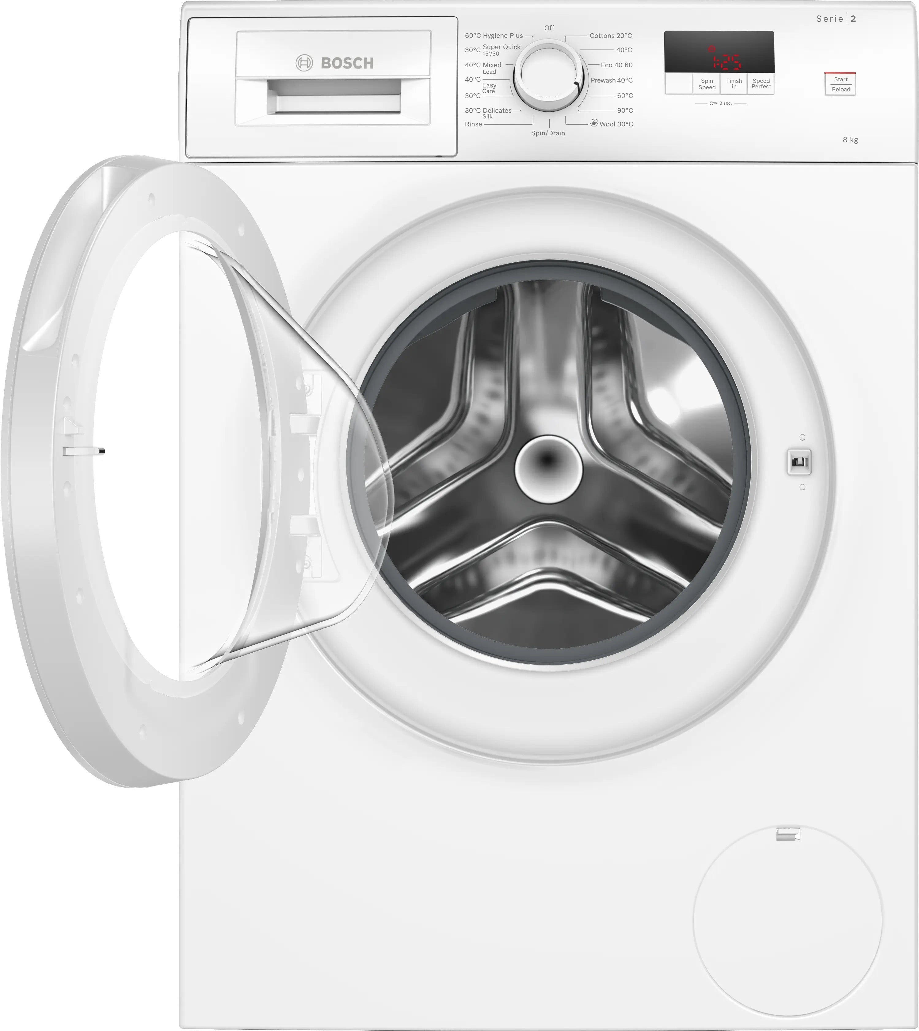 Bosch Series 2 Washing machine, front loader 8 kg max. 1400 rpm - WGE03408GB