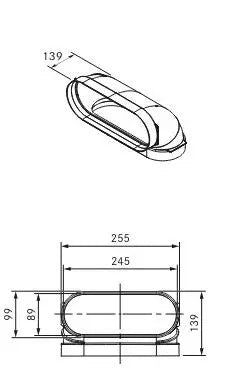 BORA ECOTUBE BEND 90° FLAT VERTICAL INCL. 2 X EFD