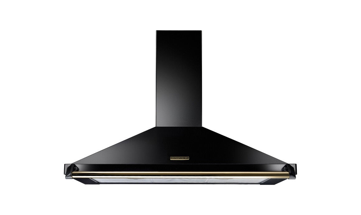 Rangemaster Classic Chimney Hood - Antique Brass Trim