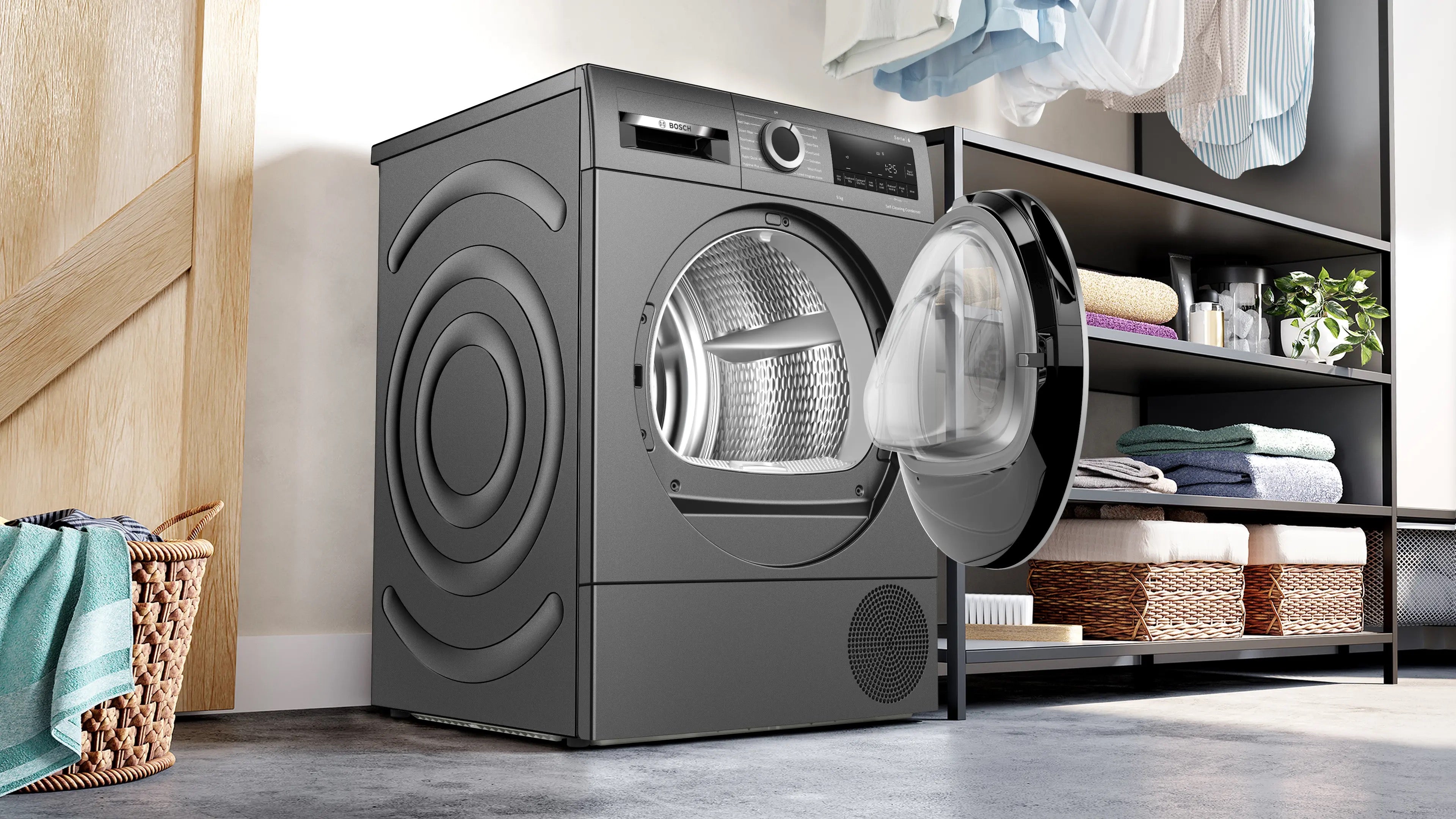 Bosch Series 6 Heat pump tumble dryer 9 kg Cast iron grey - WQG245R2GB