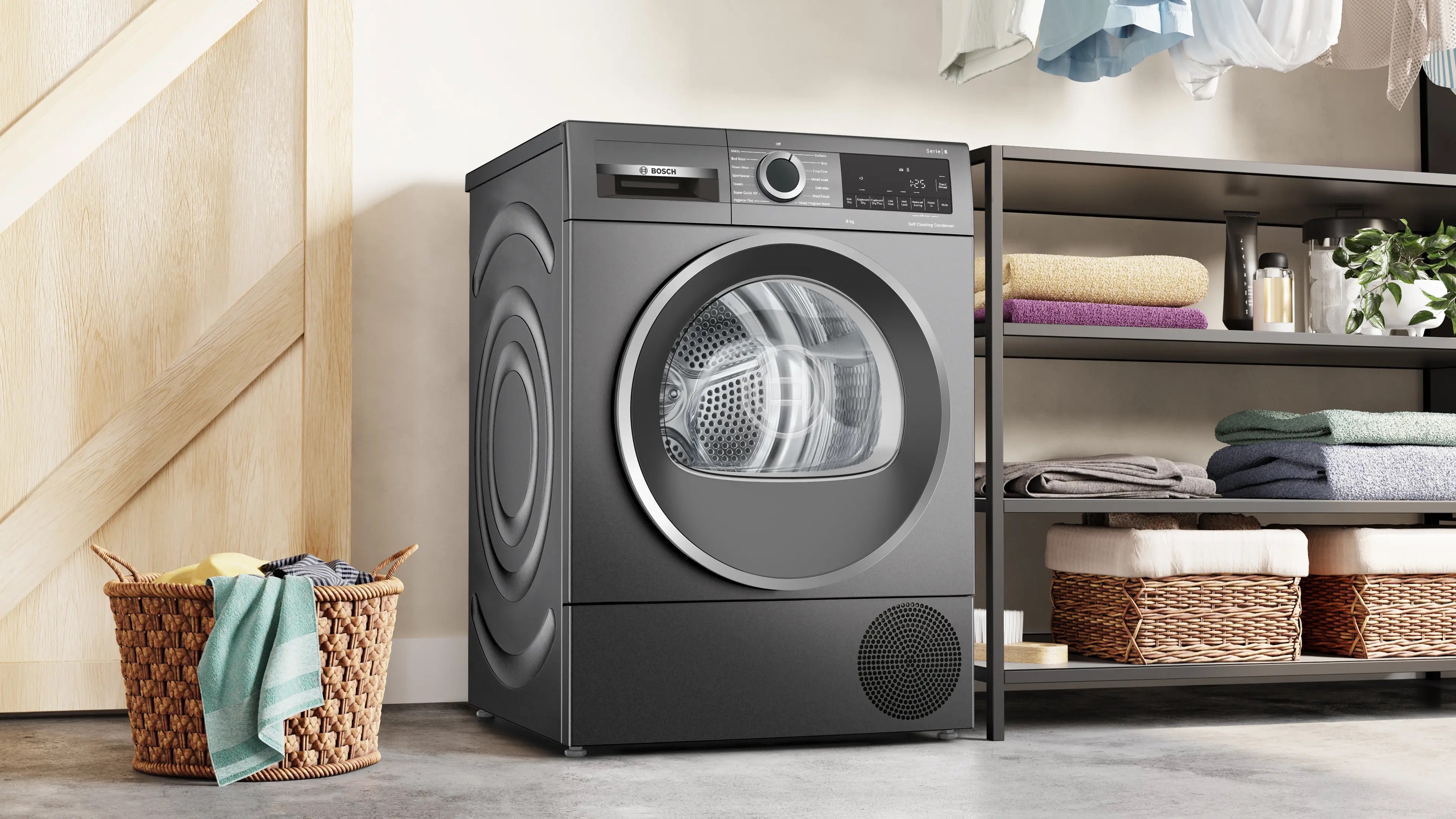 Bosch Series 6 Heat pump tumble dryer 9 kg Cast iron grey - WQG245R2GB