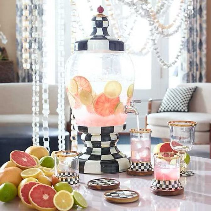Mackenzie-Childs Courtly Check Enamel Beverage Hostess