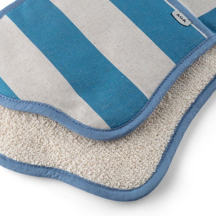 AGA Marina Blue Stripe Double Oven Glove