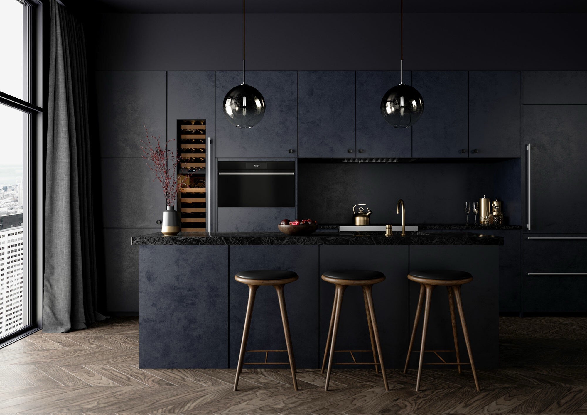 Wolf M Series Contemporary Black Glass Stainless Handle Convection Steam Oven ICBCSO3050CM/B/T