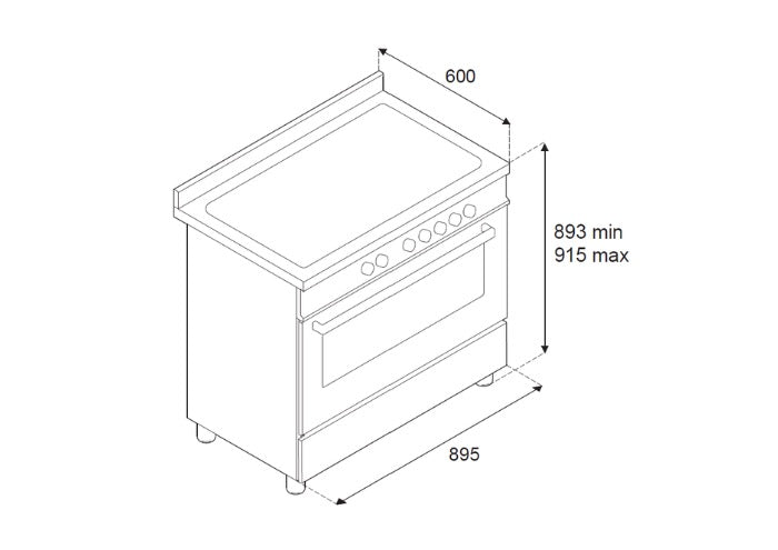 Bertazzoni Professional 90 cm 6-Burner, Electric Oven