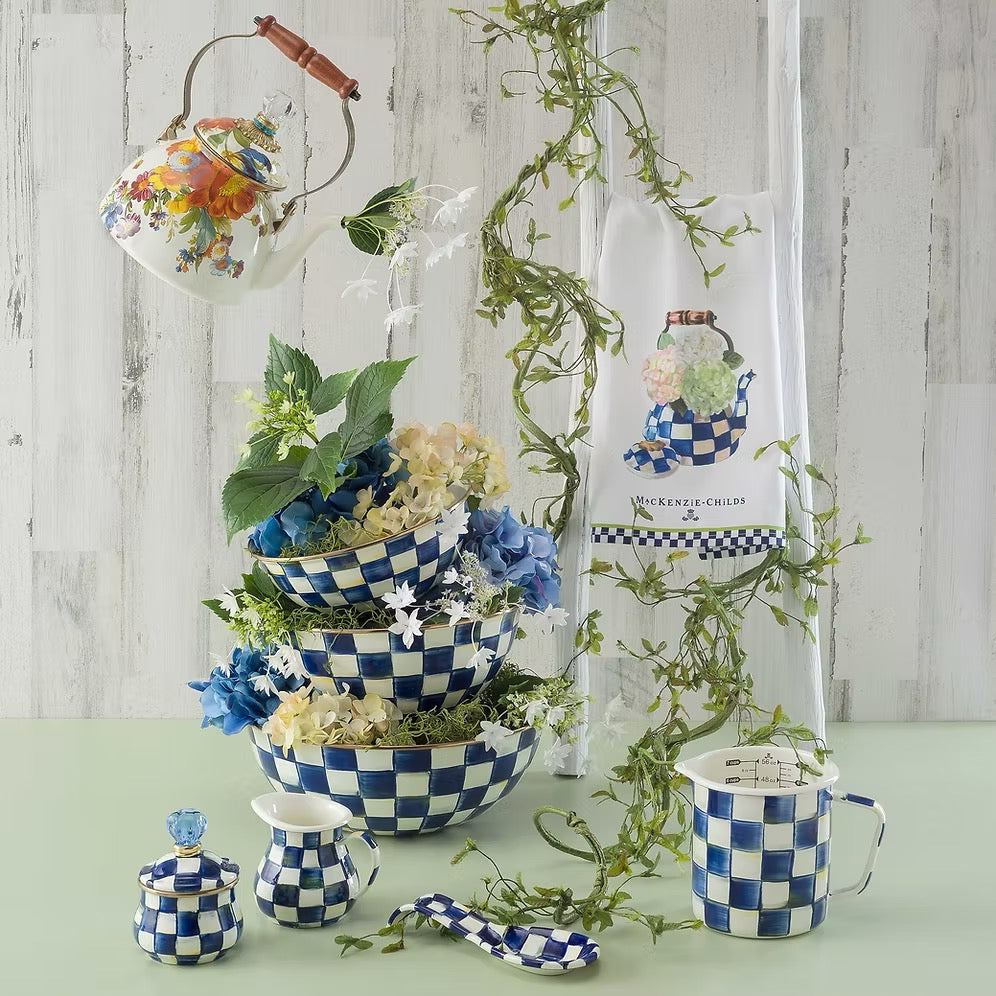 Mackenzie-Childs Hydrangea Tea Kettle Dish Towel