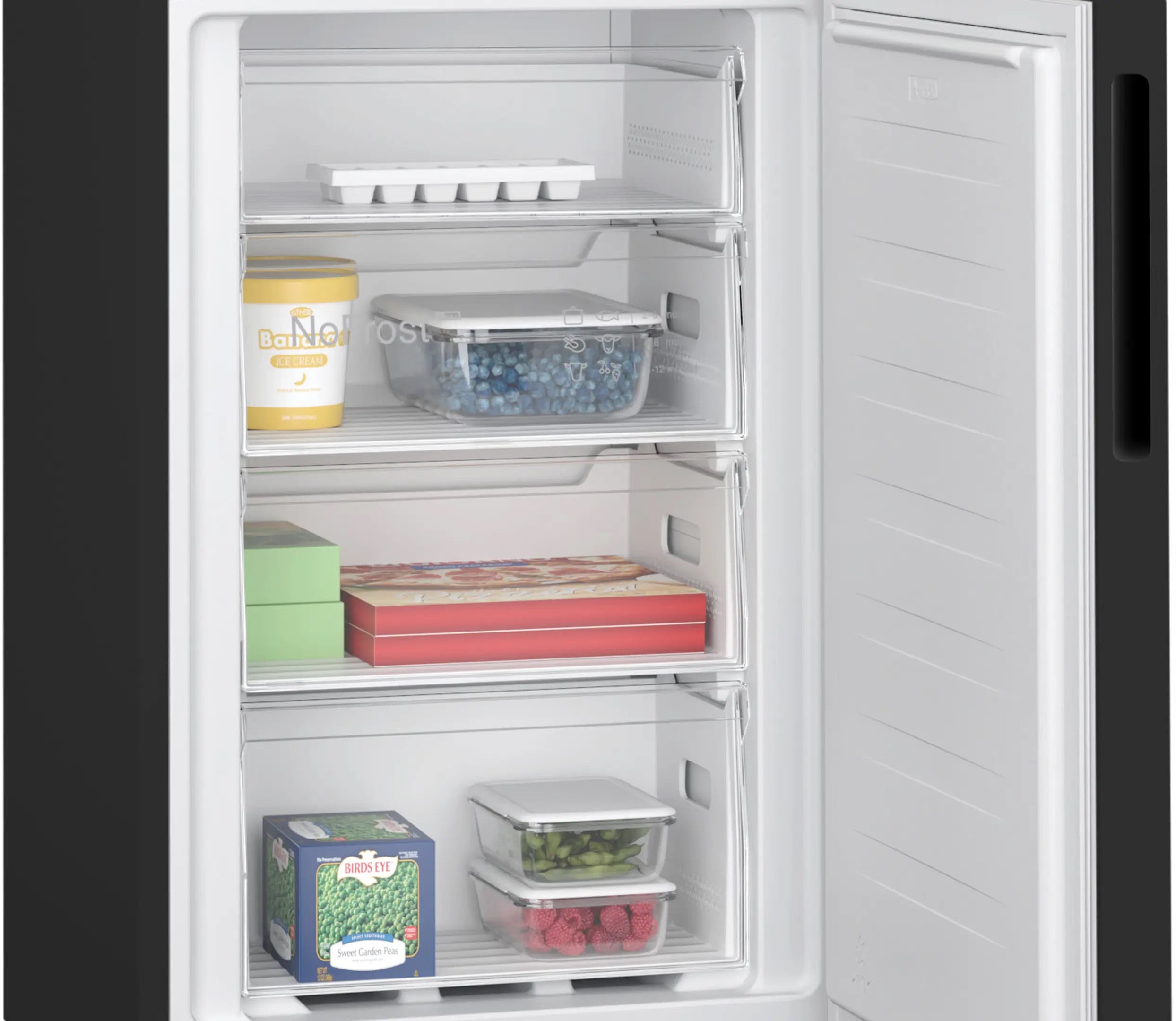 Bosch Series 2 Free-standing fridge-freezer with freezer at bottom 182.4 x 55 cm Black - KGN27NBEAG