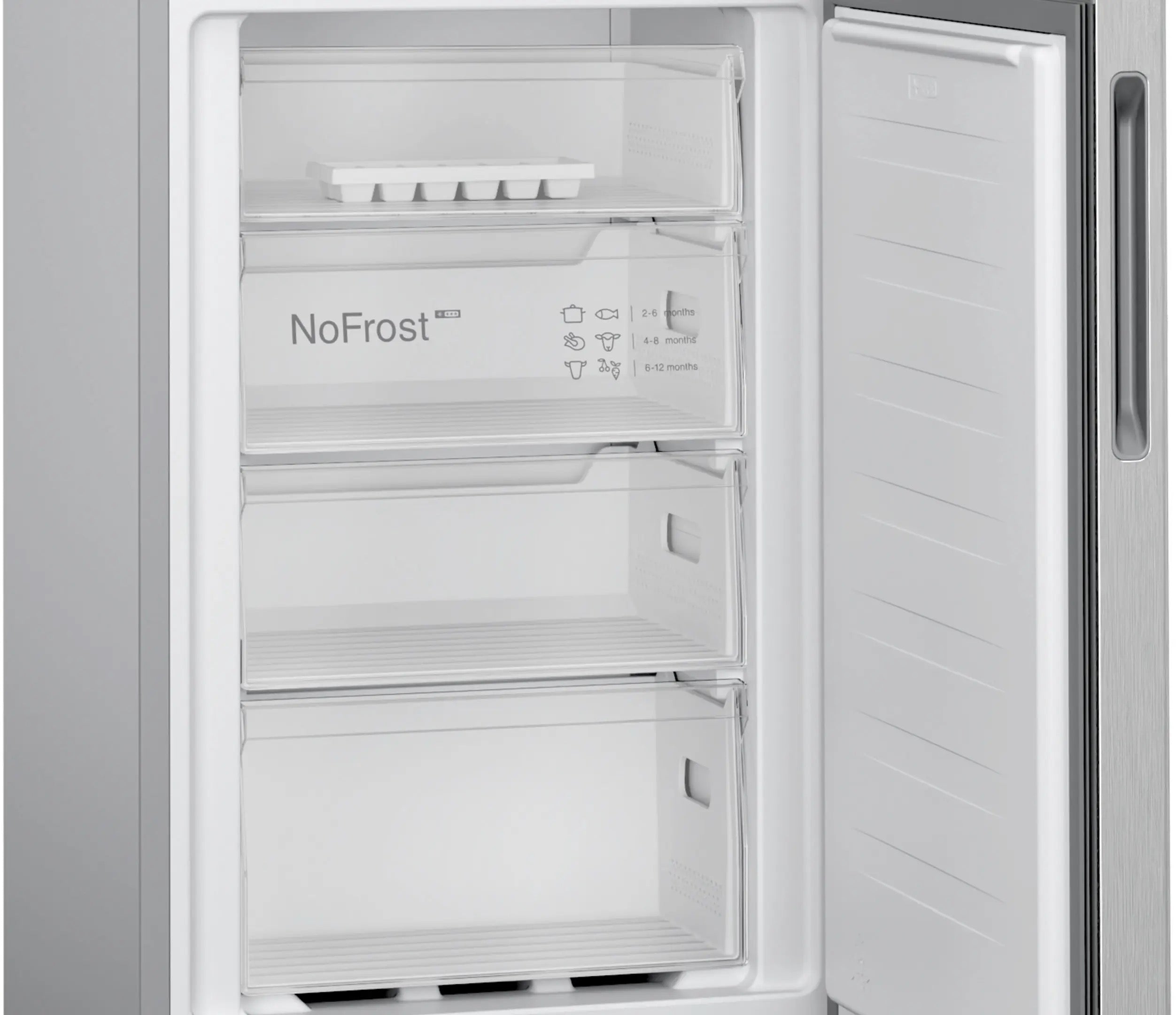 Bosch Series 2 Free-standing fridge-freezer with freezer at bottom 182.4 x 55 cm Stainless steel look - KGN27NLEAG
