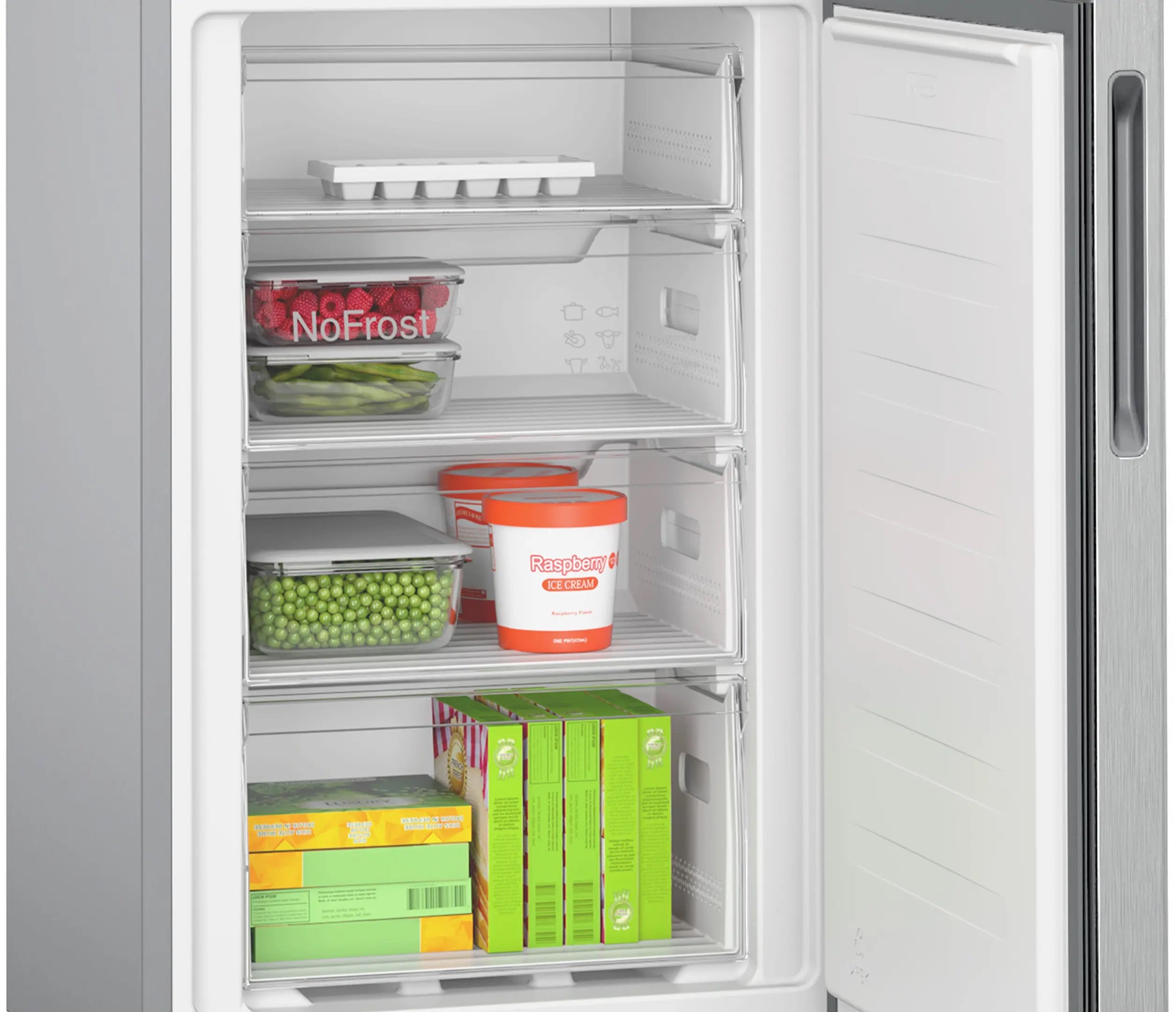Bosch Series 2 Free-standing fridge-freezer with freezer at bottom 182.4 x 55 cm Stainless steel look - KGN27NLEAG