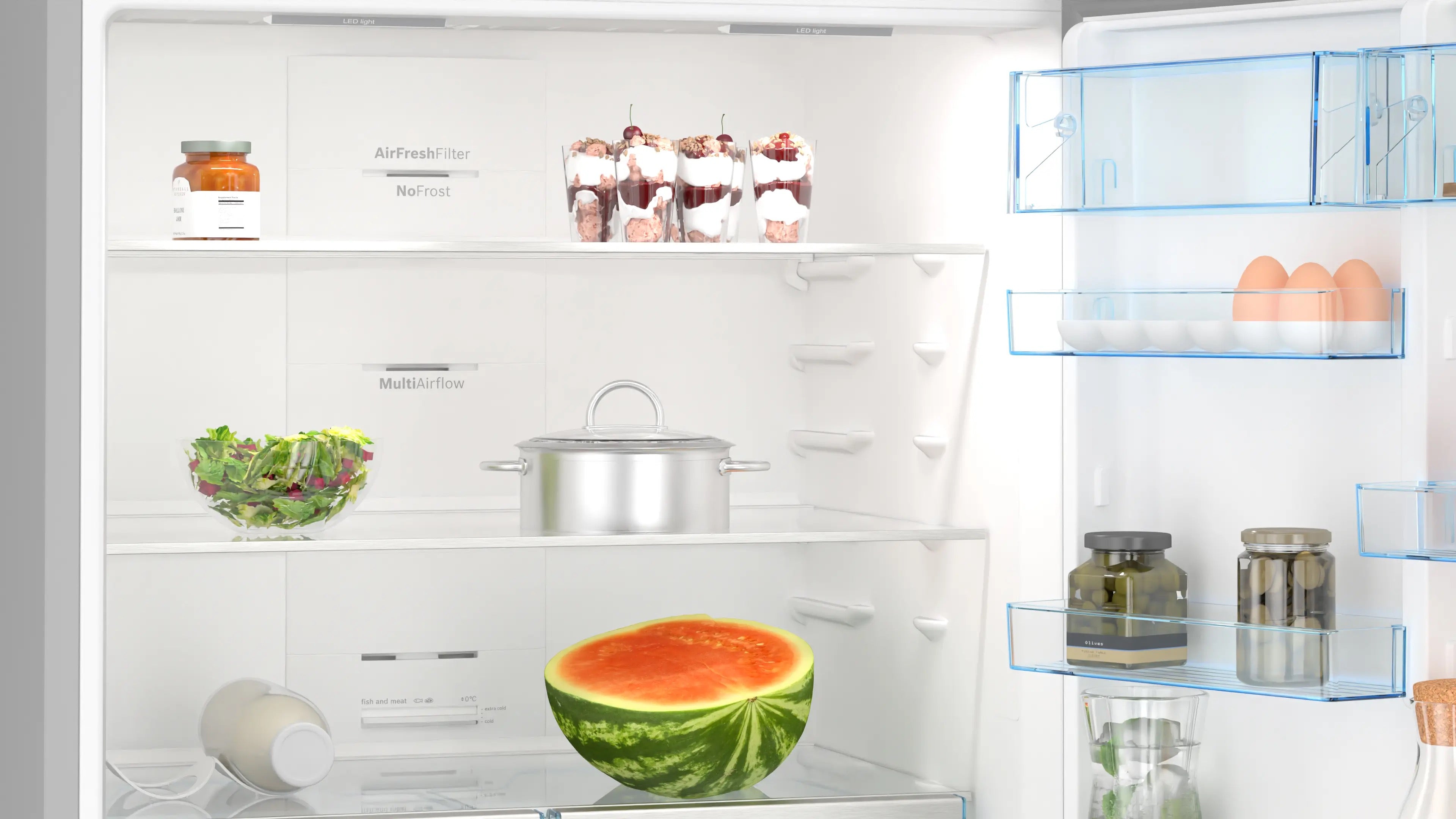 Bosch Series 4 Free-standing fridge-freezer with freezer at bottom 186 x 86 cm Stainless steel - KGN86VIEAG