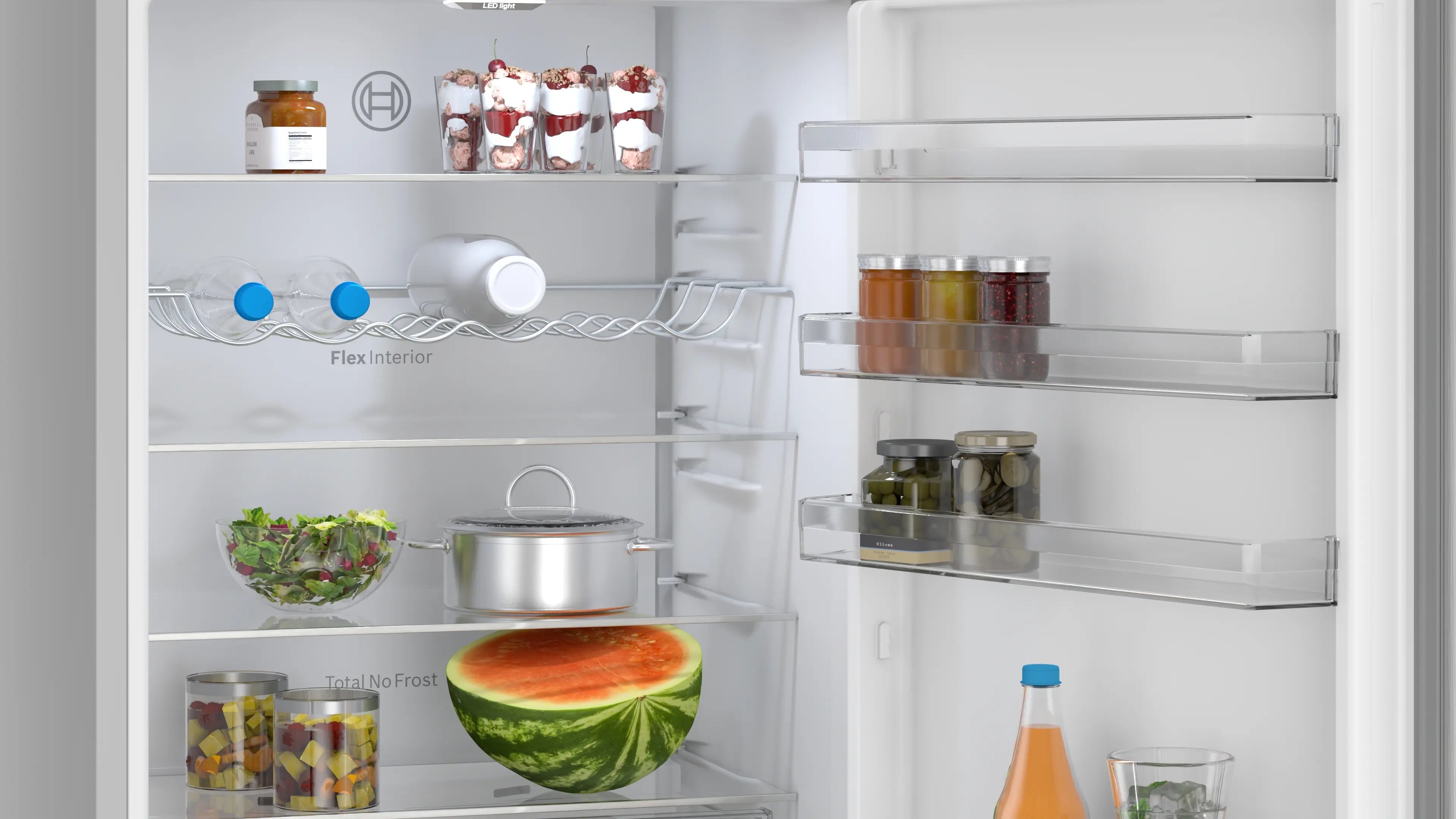 Bosch Series 4 Free-standing fridge-freezer 203 x 70 cm Stainless steel look - KGN492LDFG
