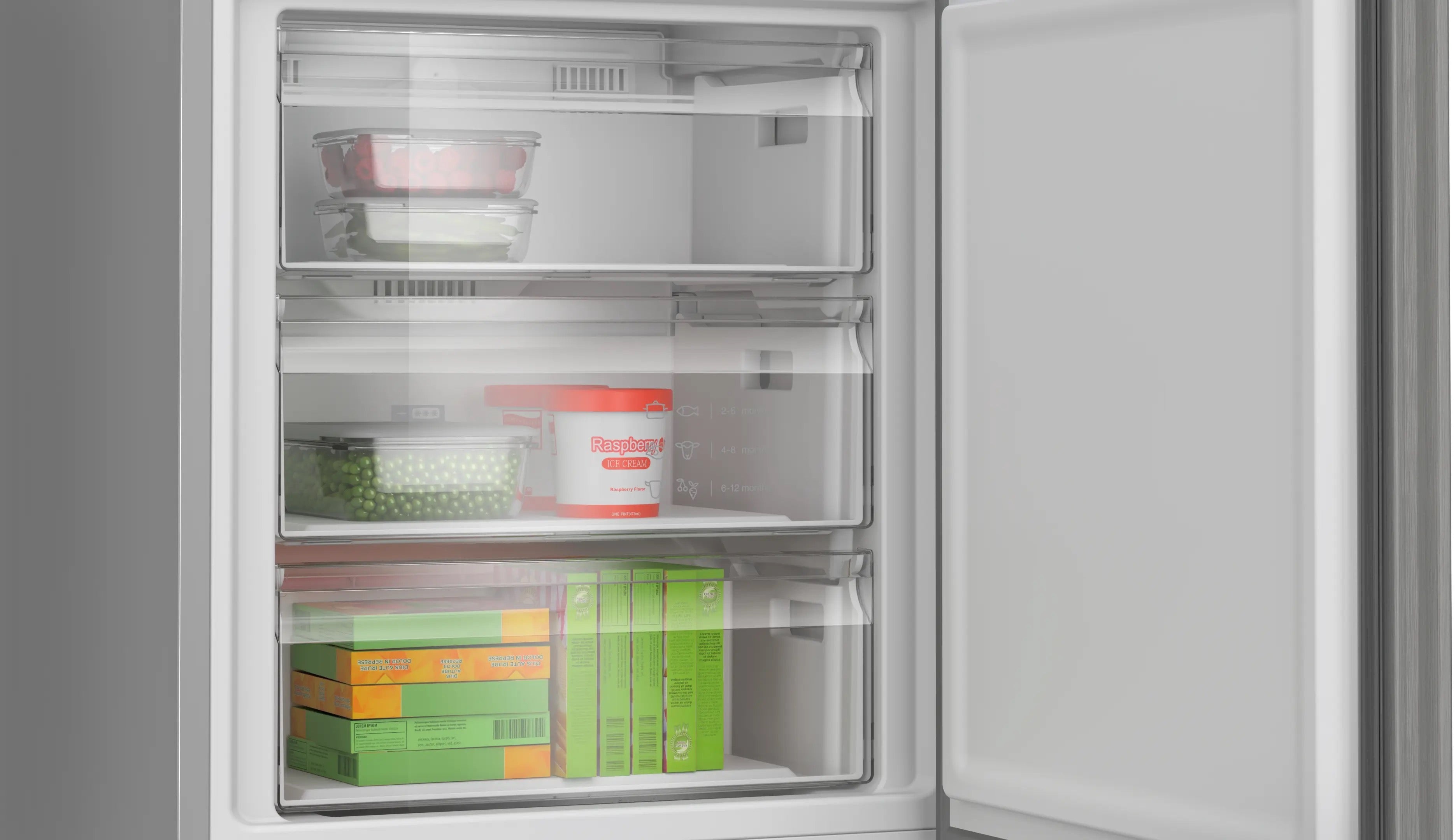 Bosch Series 4 Free-standing fridge-freezer 203 x 70 cm Stainless steel look - KGN492LDFG