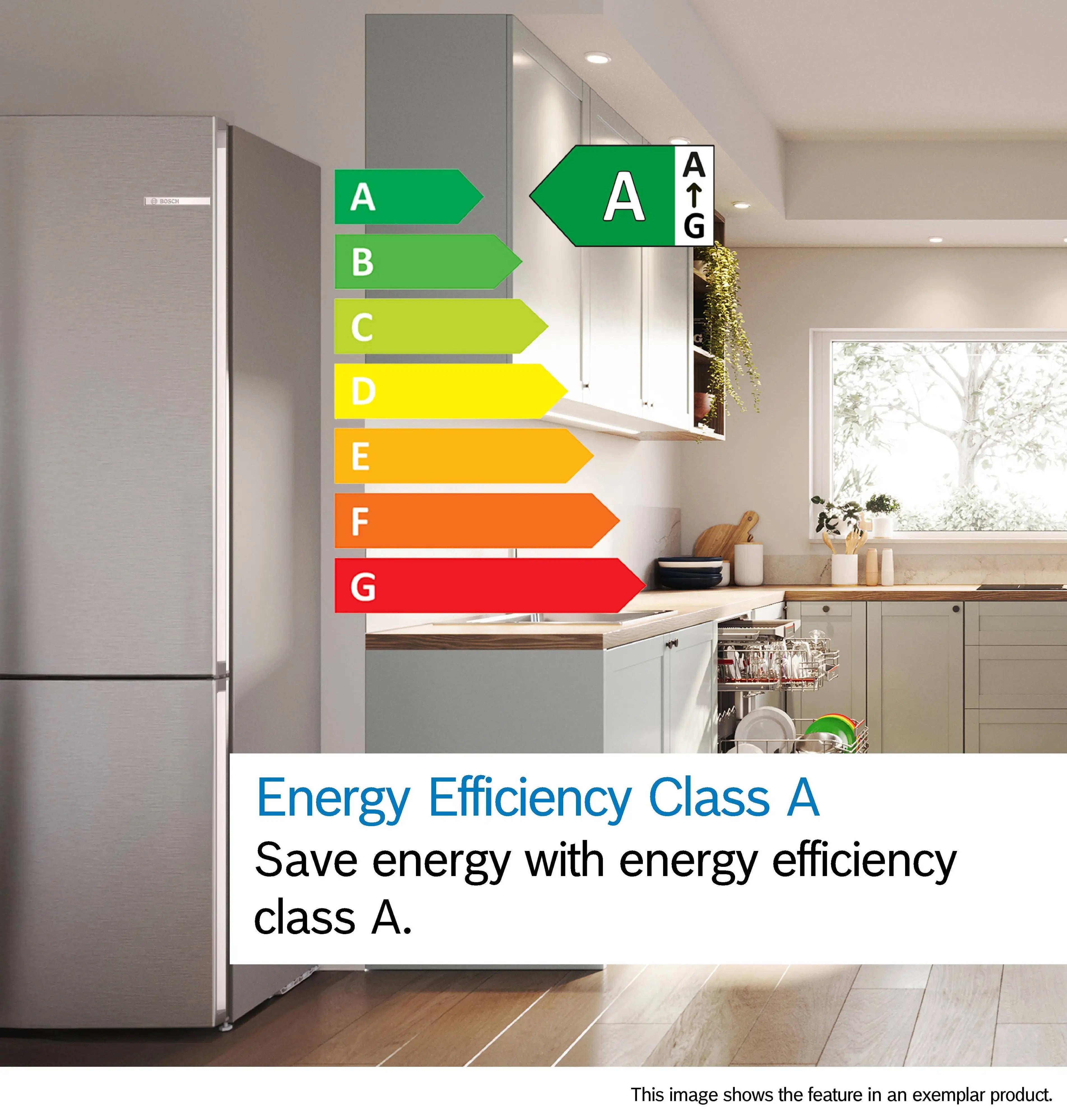 Bosch Series 4 Free-standing fridge-freezer 203 x 60 cm Stainless steel look - KGN392LAGG