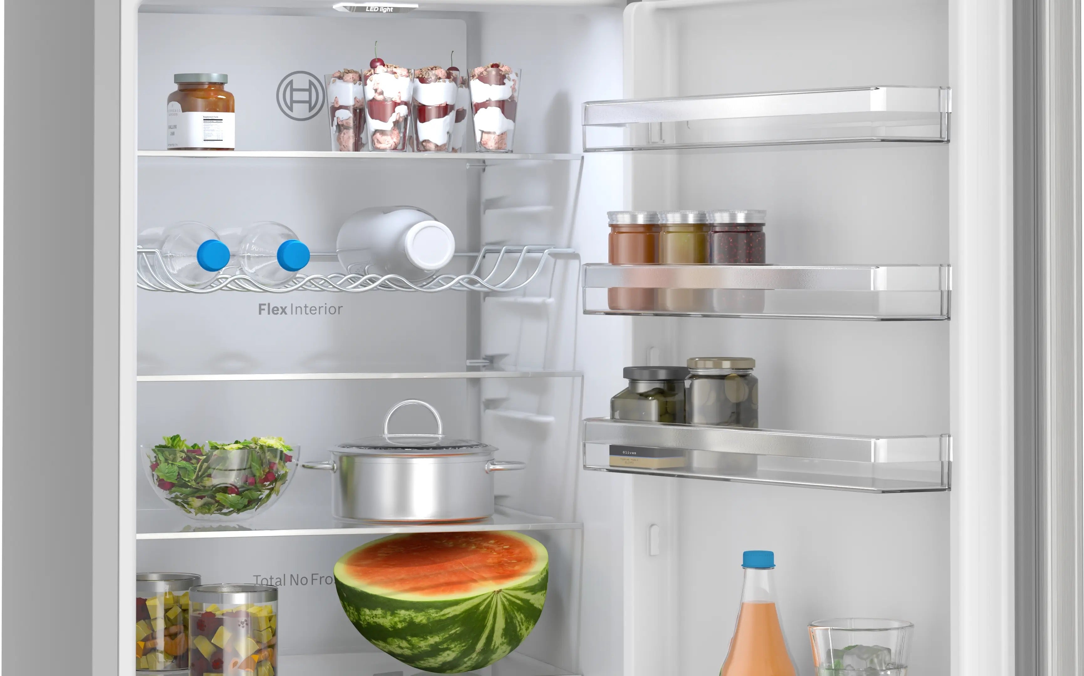 Bosch Series 4 Free-standing fridge-freezer 203 x 60 cm Stainless steel look - KGN392LAGG