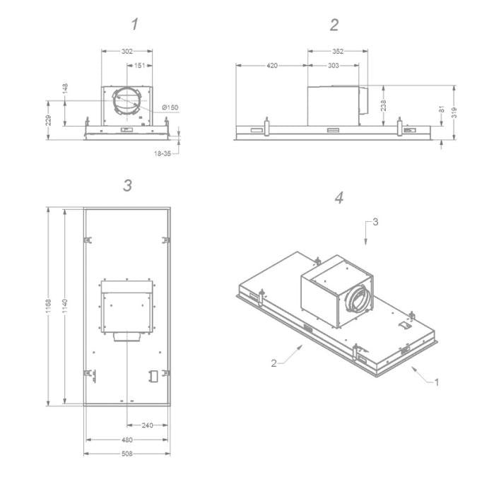 Novy Pureline Cooker Hood With Lighting