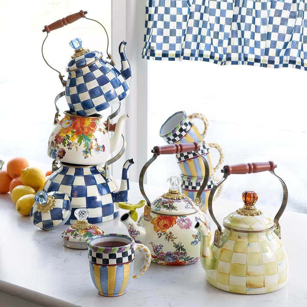 Mackenzie-Childs Flower Market Whistling Tea Kettle