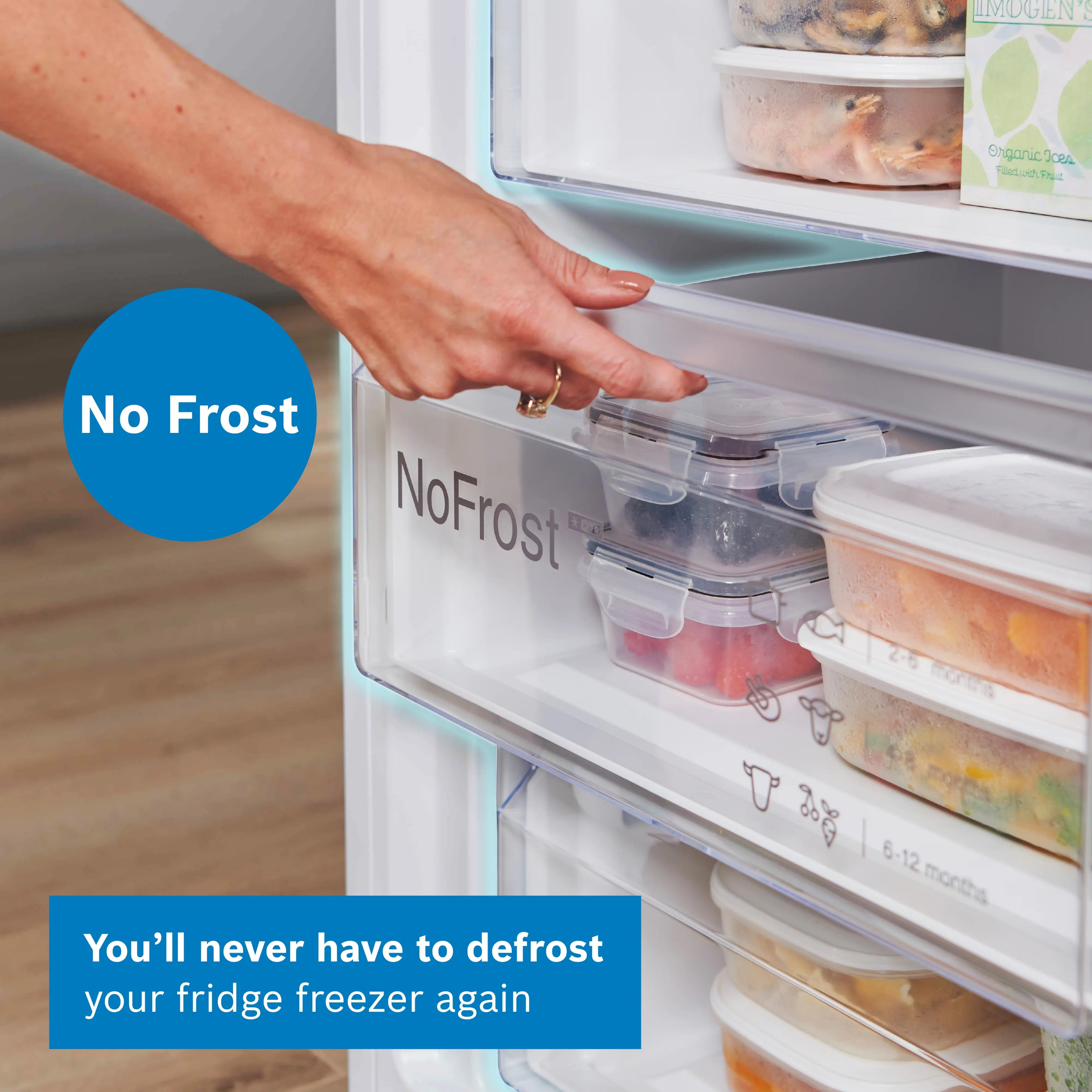 Bosch Series 4 Free-standing fridge-freezer with White, Total No Frost - KGN392WDFG