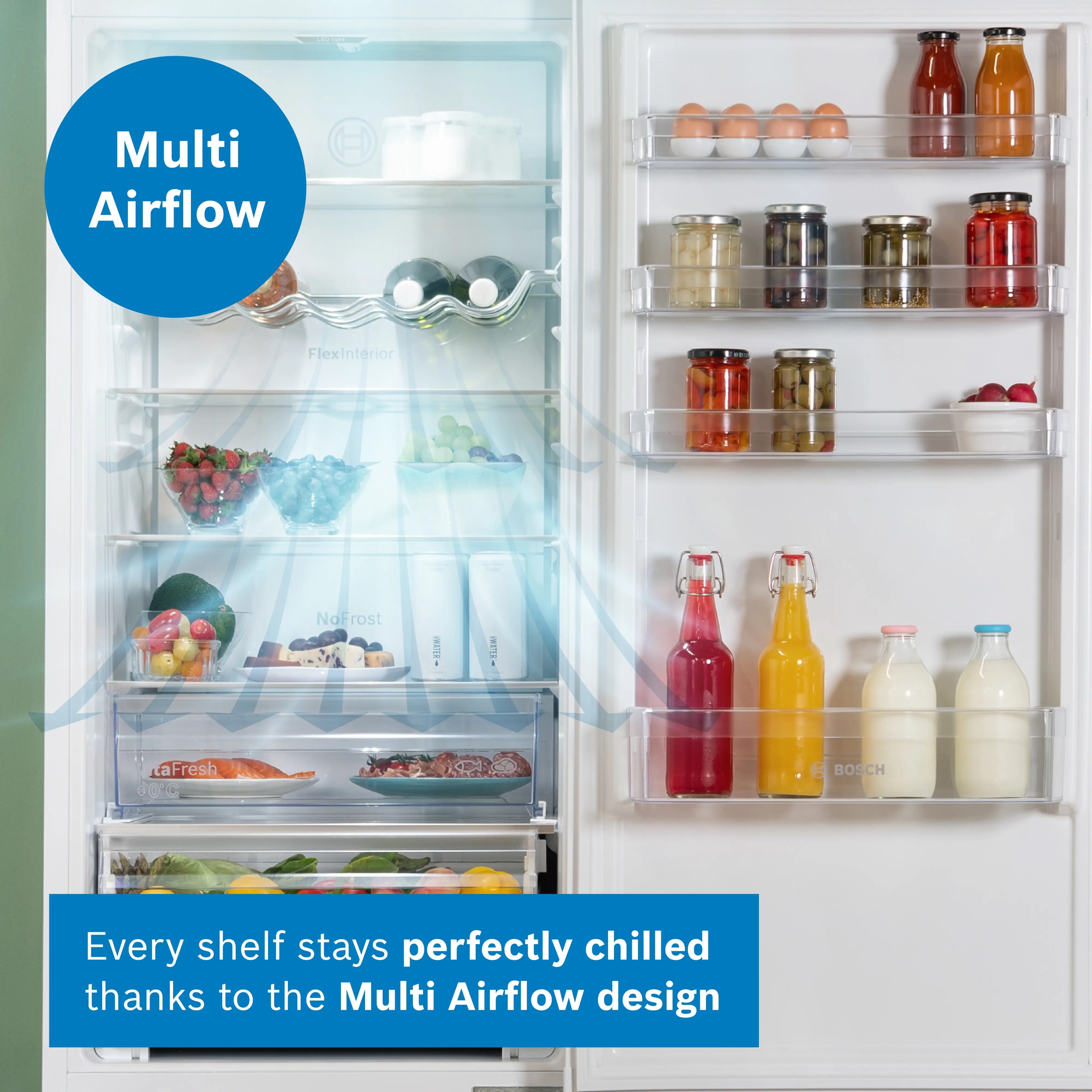 Bosch Series 4 Free-standing fridge-freezer with White, Total No Frost - KGN392WDFG