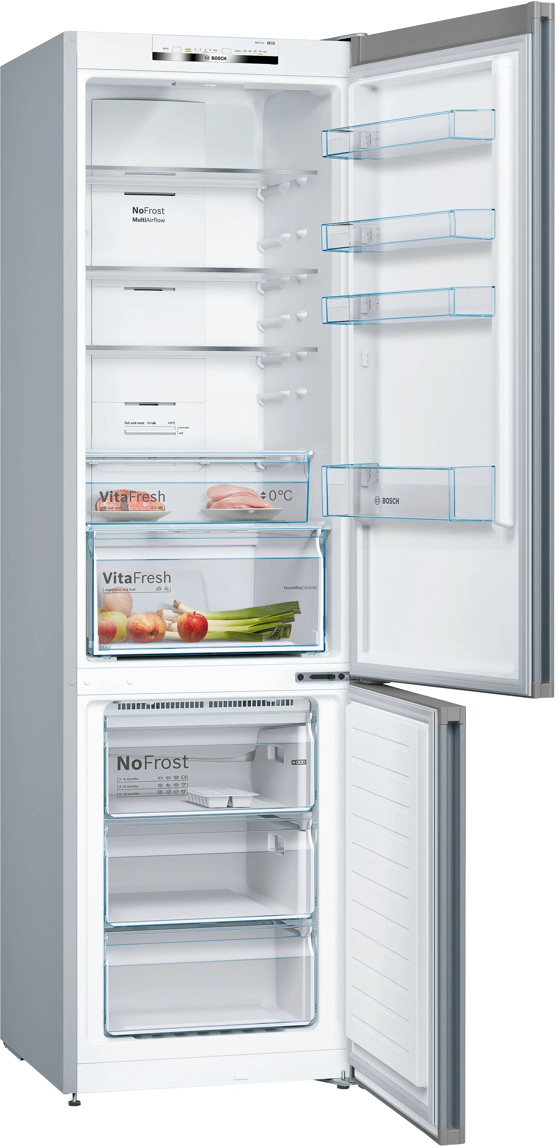 Bosch Series 4 Free-standing fridge-freezer Stainless steel look - KGN392LEBG