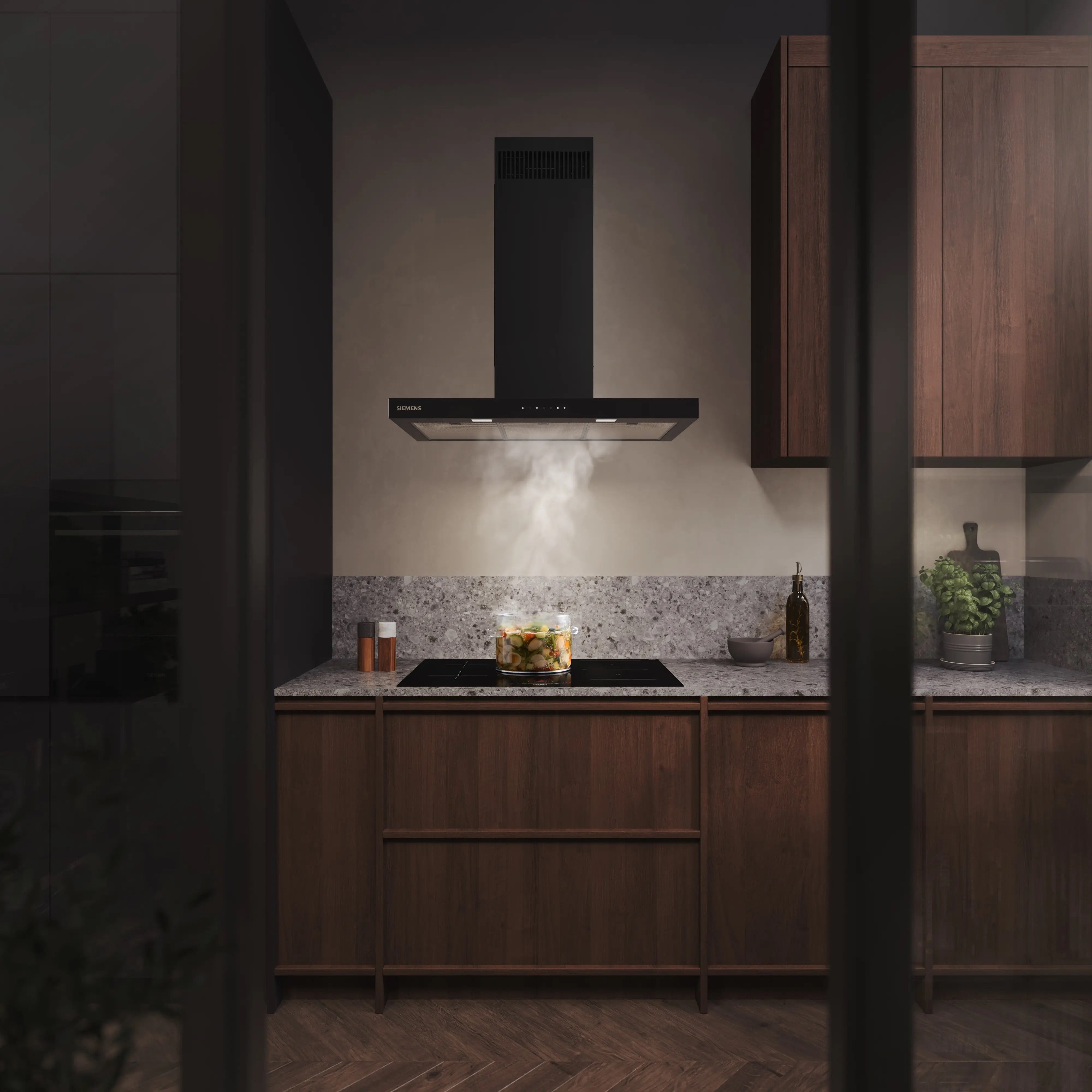 Siemens iQ500 Wall-mounted cooker hood 90 cm Matt black - LC97BDN60B