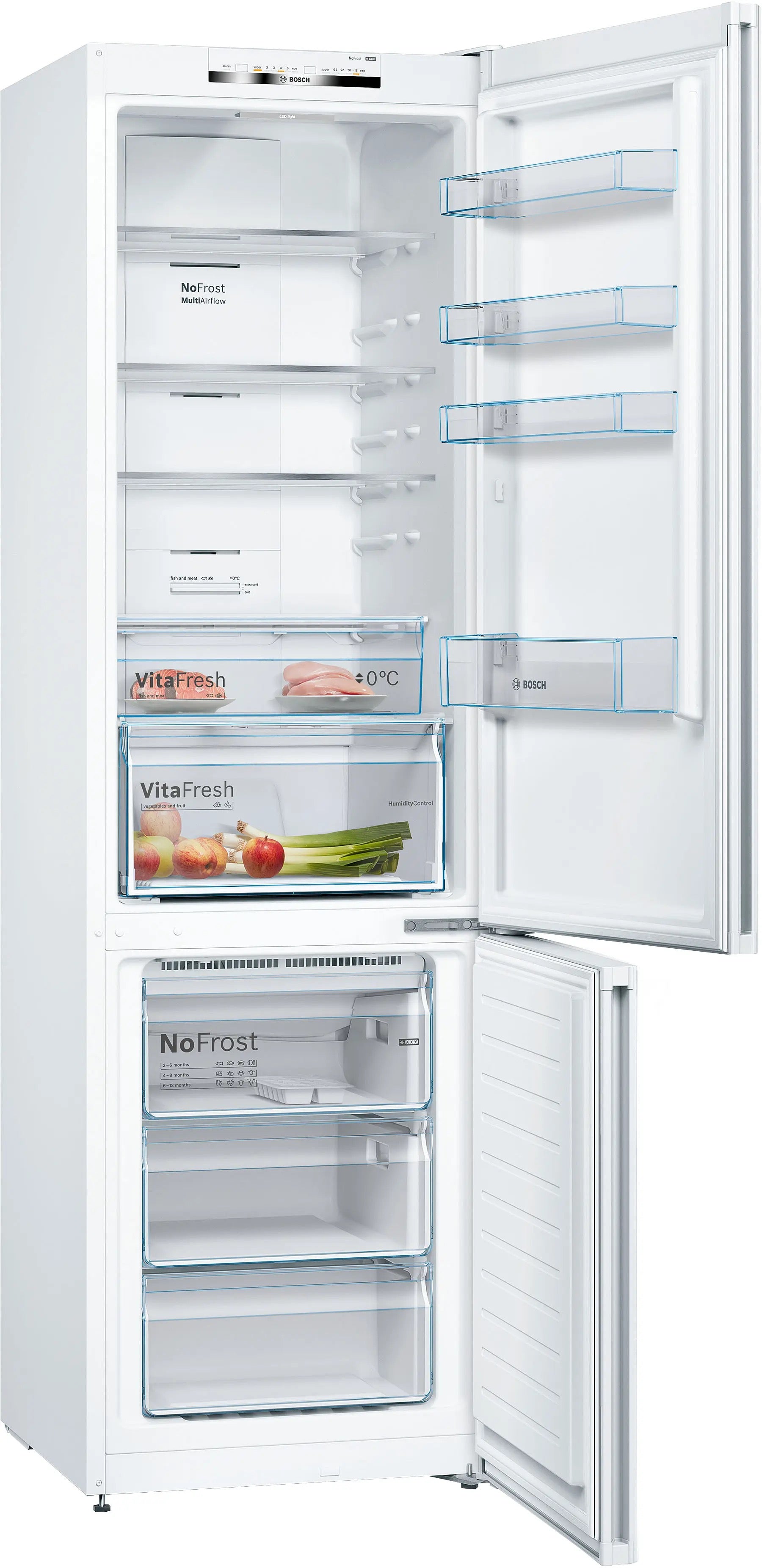 Bosch Series 4 Free-standing fridge-freezer White, Total No Frost - KGN392WEBG