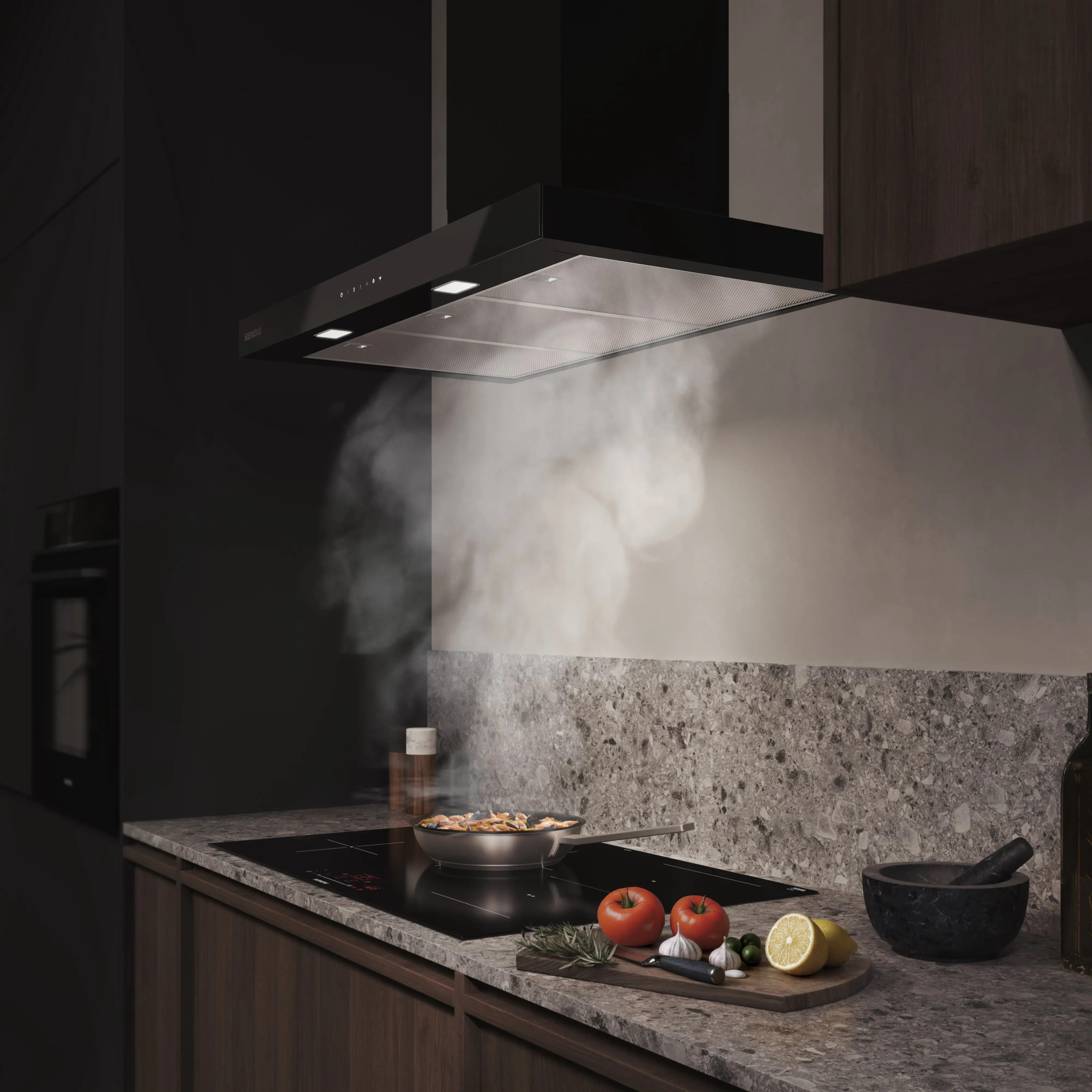 Siemens iQ500 Wall-mounted cooker hood 90 cm Matt black - LC97BDN60B
