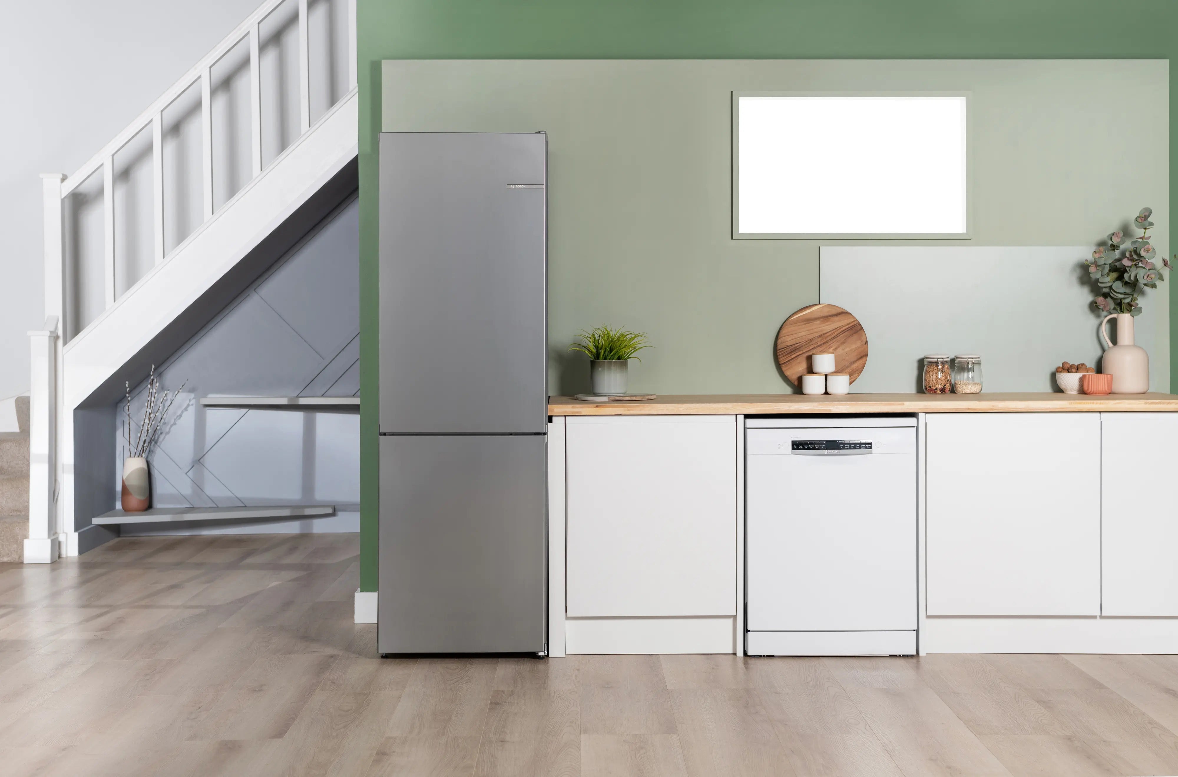Bosch Series 4 Free-standing fridge-freezer Stainless steel look - KGN362LDFG