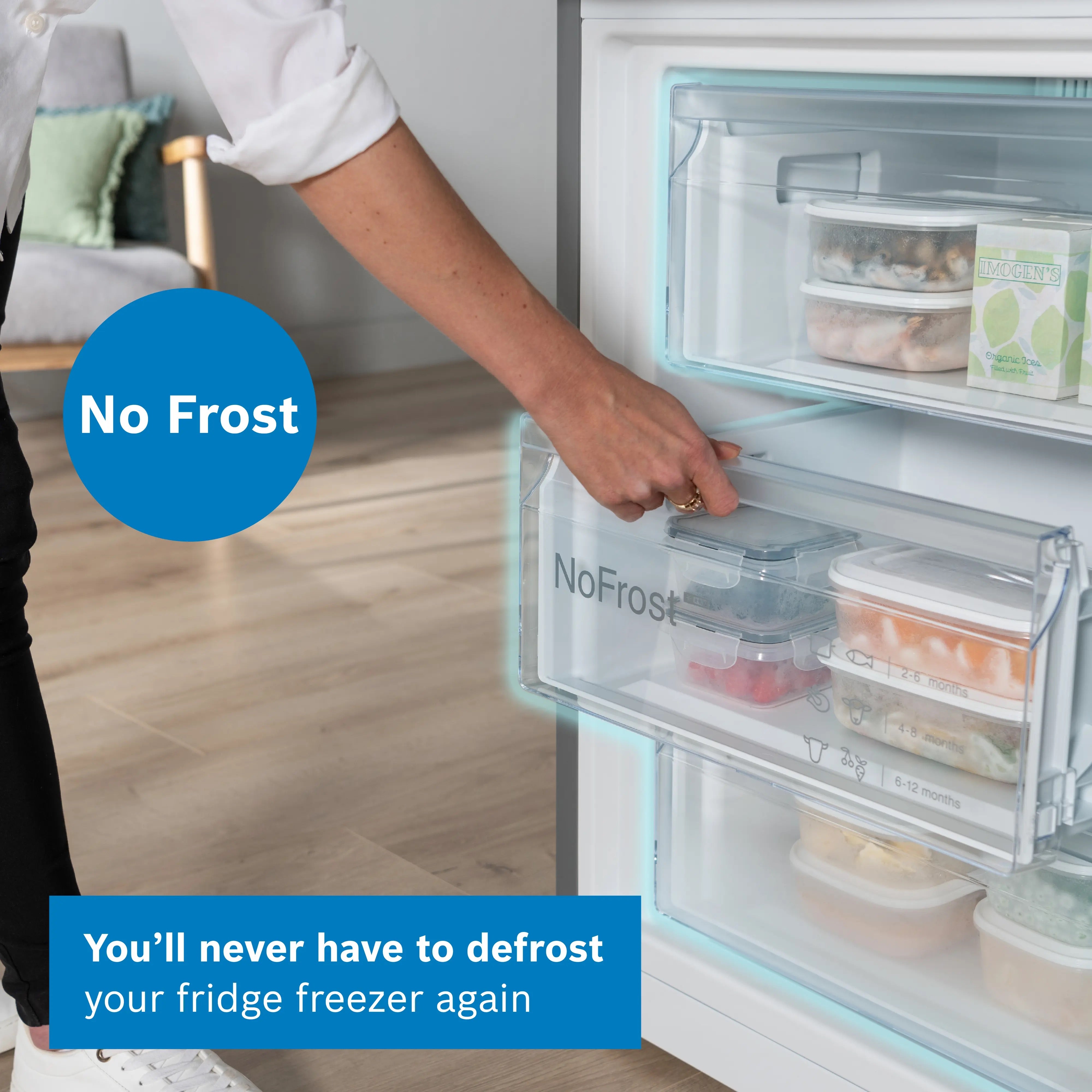 Bosch Series 4 Free-standing fridge-freezer Stainless steel look - KGN362LDFG