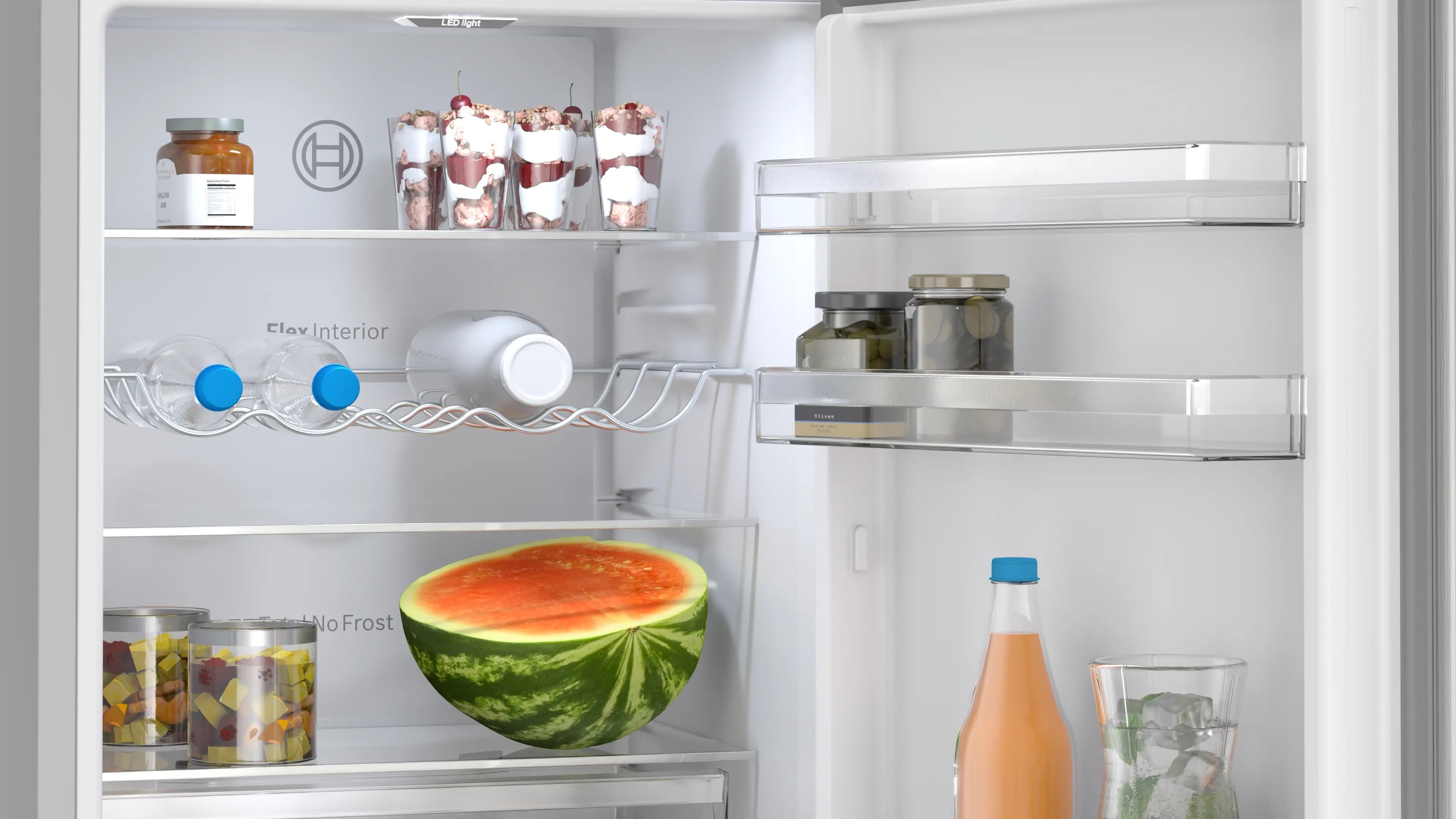 Bosch Series 4 Free-standing fridge-freezer Stainless steel look - KGN362LDFG