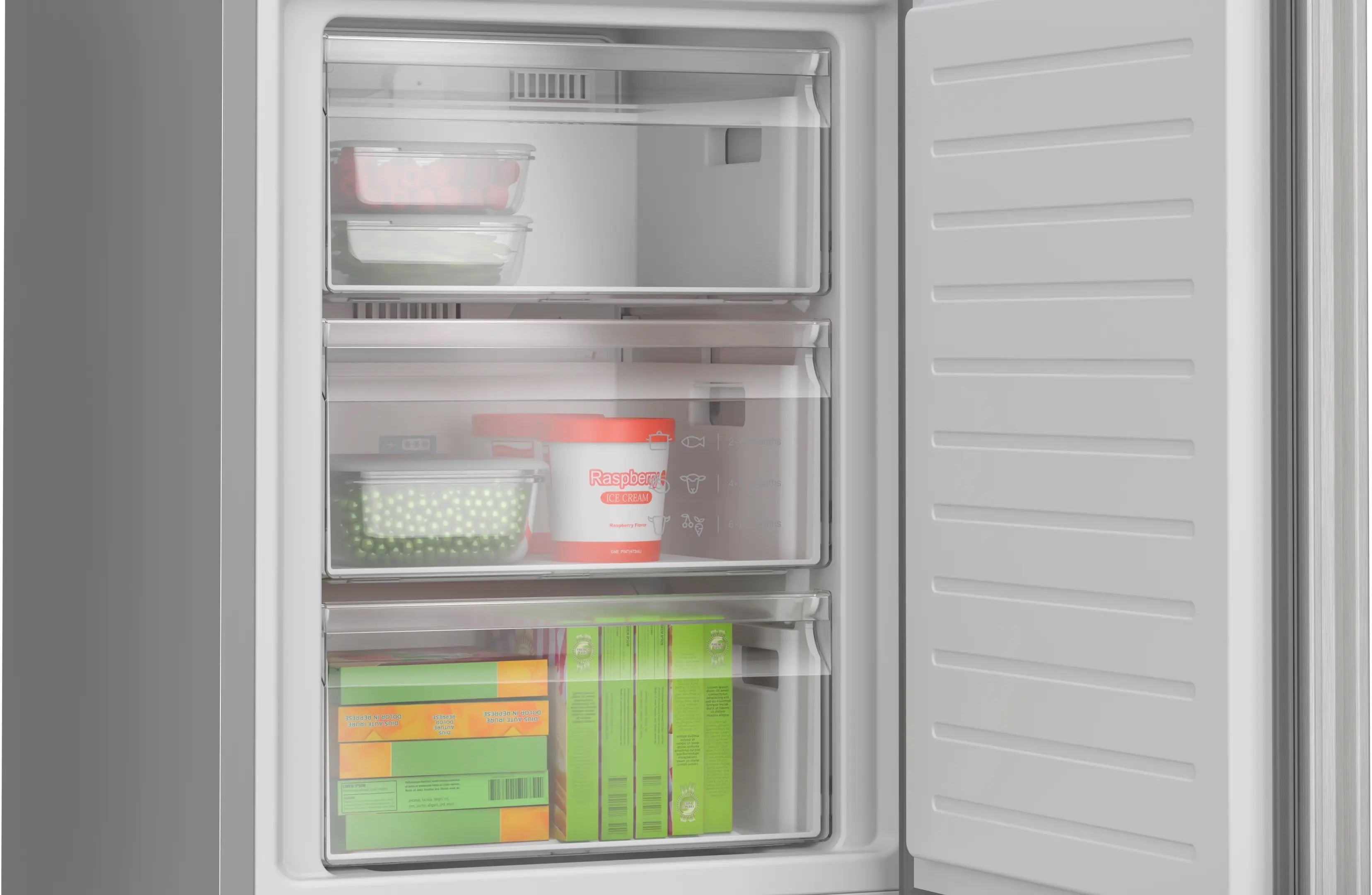 Bosch Series 4 Free-standing fridge-freezer Stainless steel look - KGN362LDFG