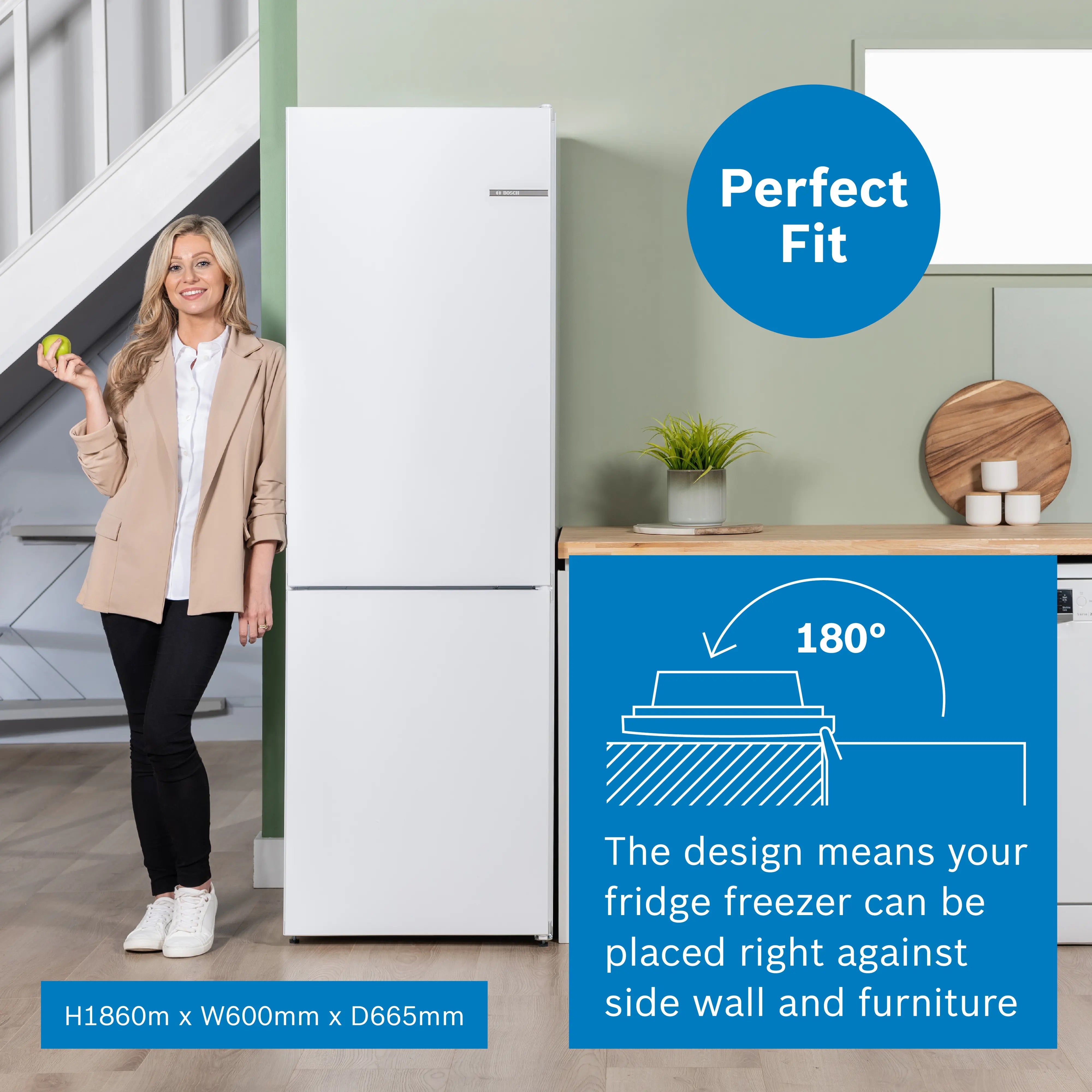 Bosch Series 4 Free-standing fridge-freezer White - KGN362WDFG
