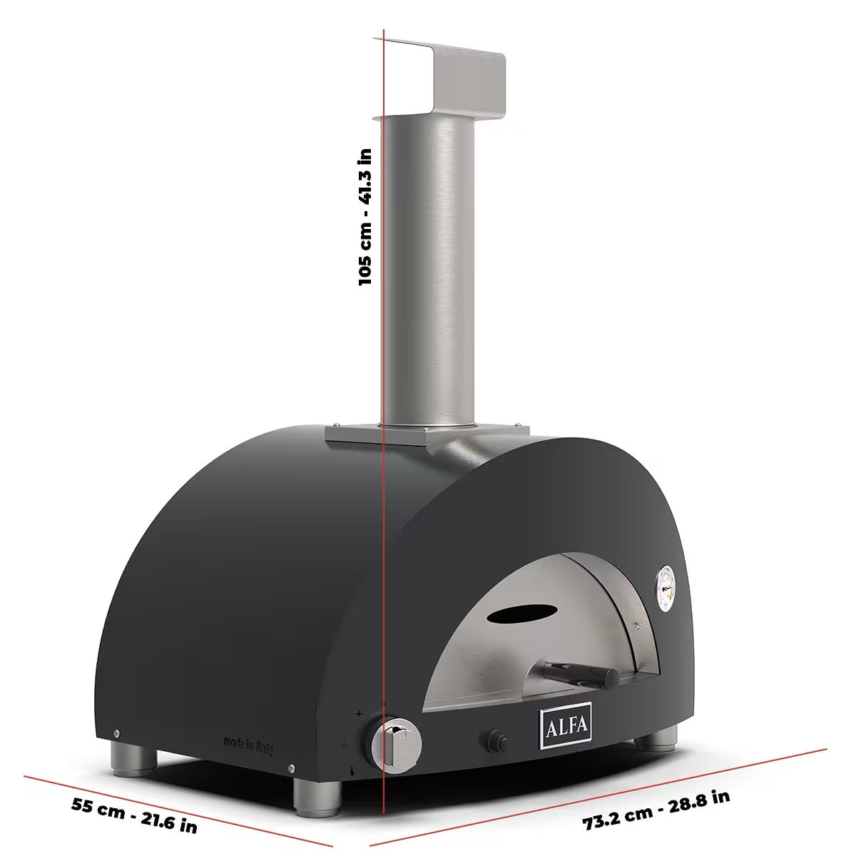 Alfa Forni Moderno 1 Ardesia Grey Gas Pizza Oven