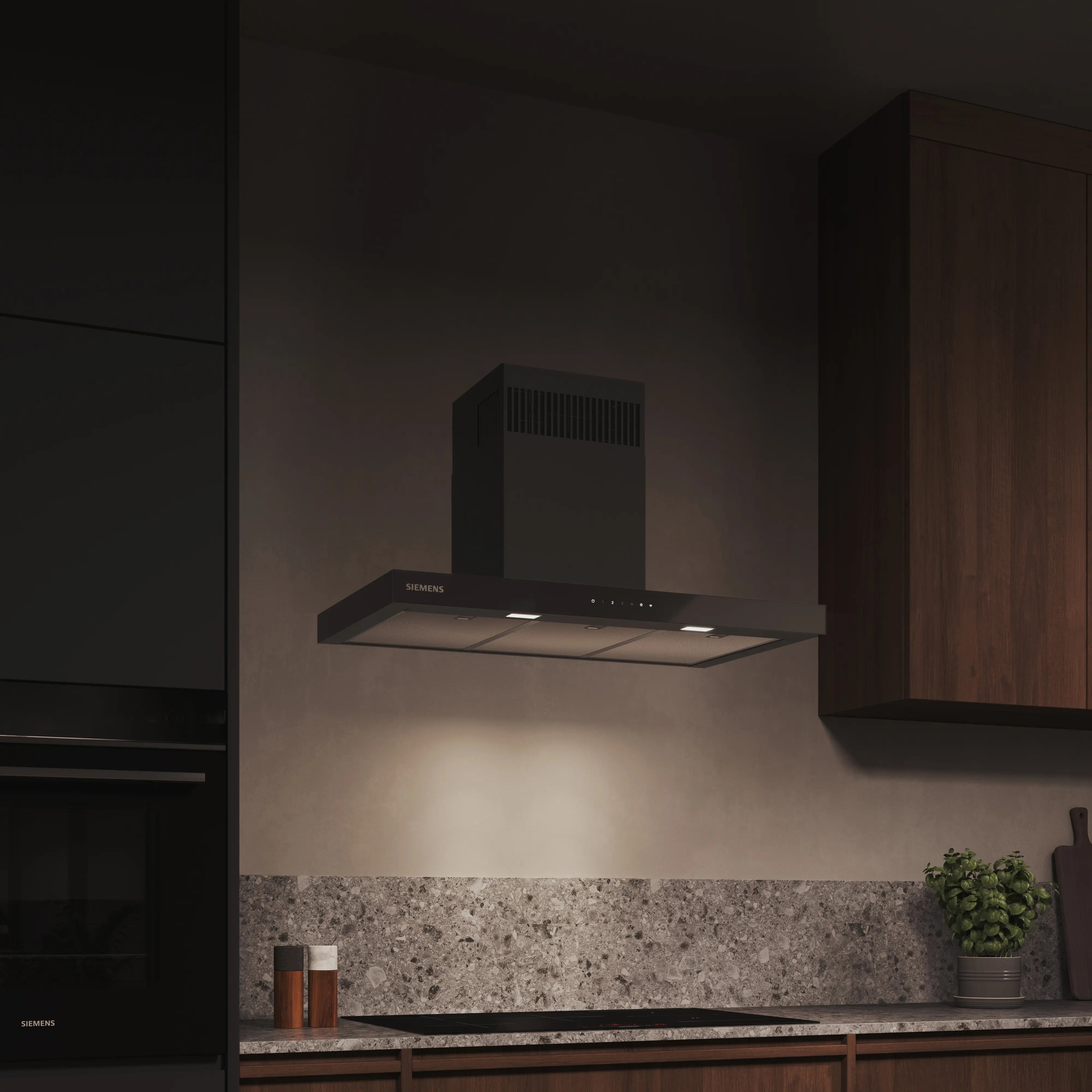 Siemens iQ500 Wall-mounted cooker hood 90 cm Matt black - LC97BDN60B