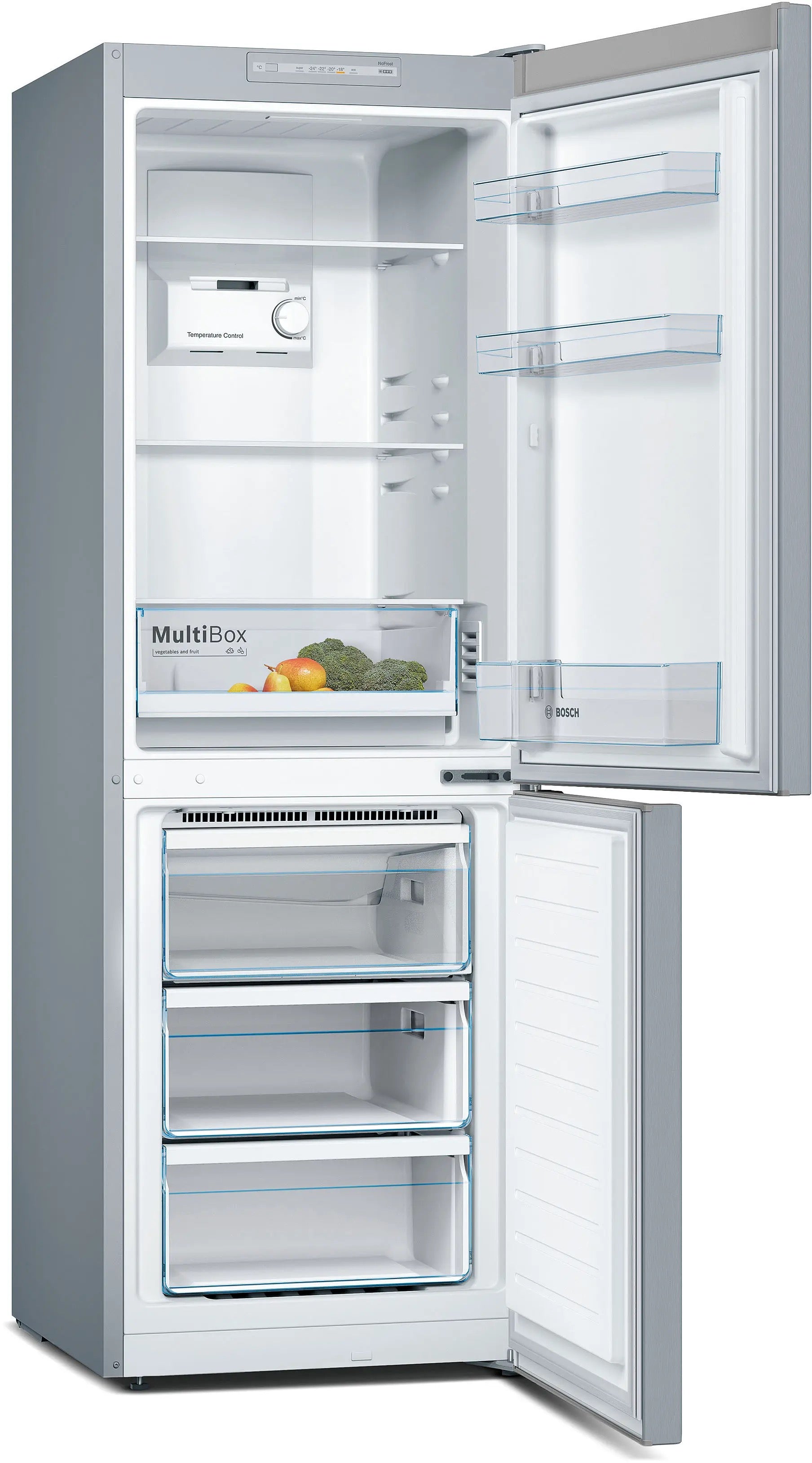 Bosch Series 2 Free-standing fridge-freezer Stainless steel look - KGN33NLEBG