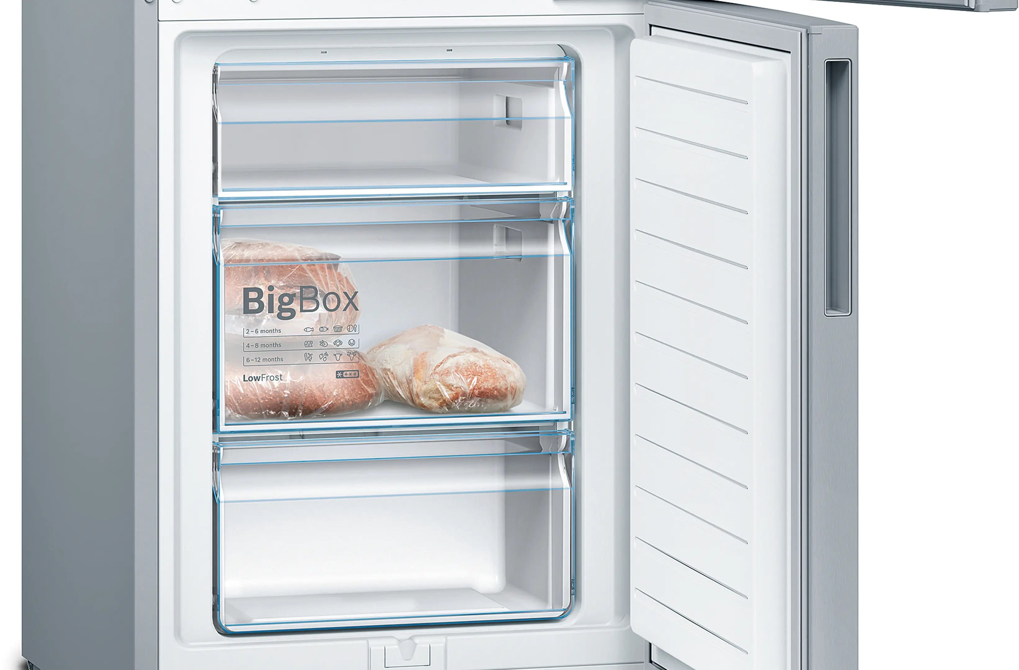 Bosch Series 4 Free-standing fridge-freezer Stainless steel look - KGV33VLEAG