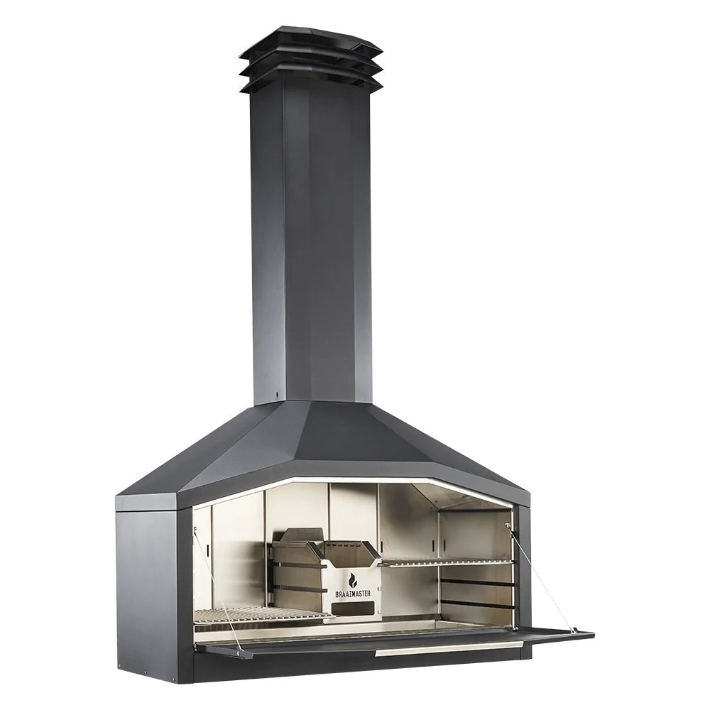 Braaimaster Freestanding Braai Duo Black Wood-Fired