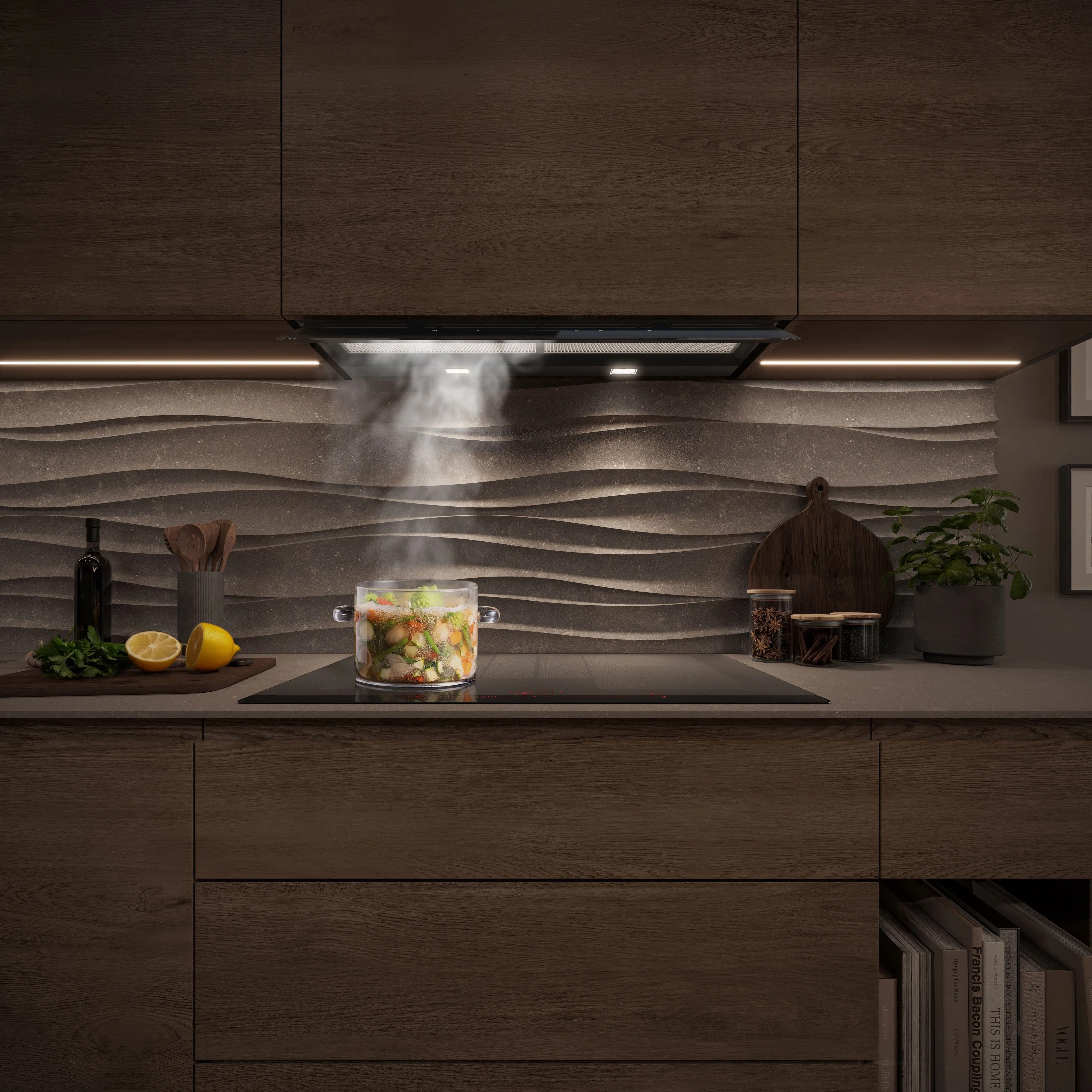 Siemens iQ700 Integrated Design Hood 90 cm clear glass black printed, Matt black - LJ98BET60B