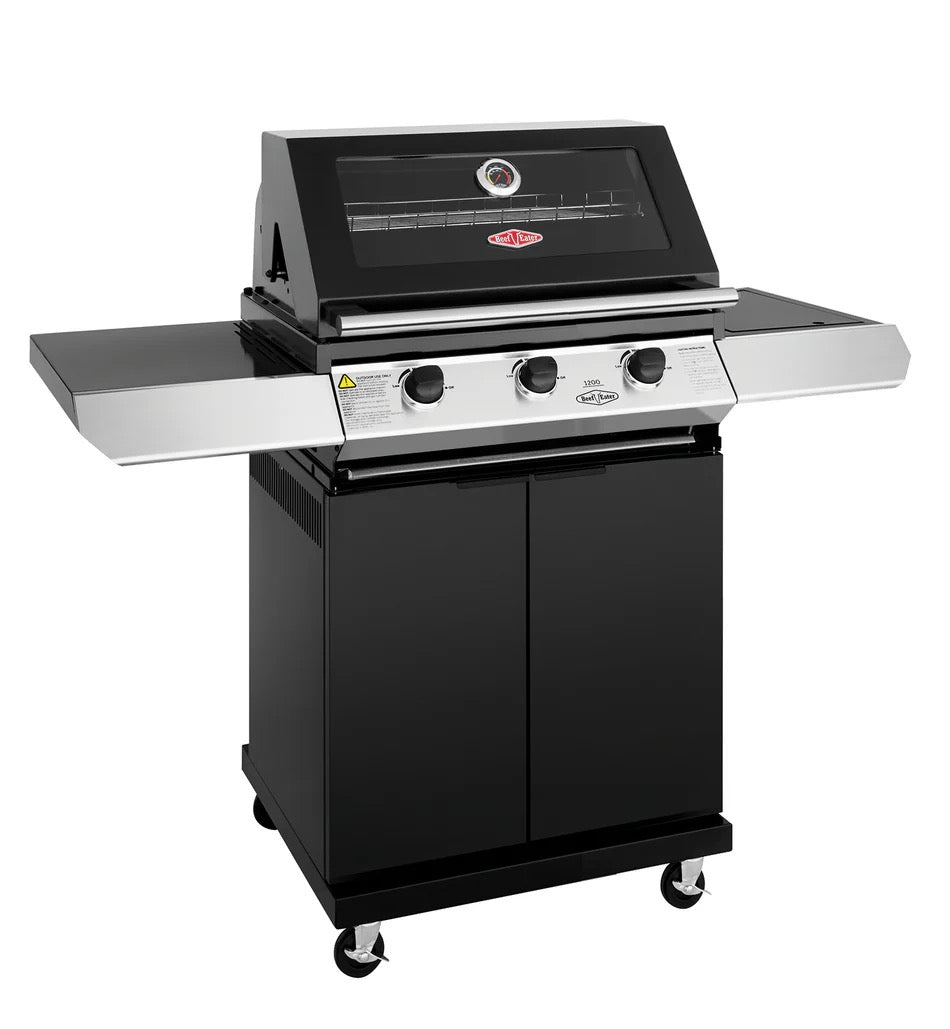 BeefEater 1200E Series - 3 Burner BBQ & Side Burner Trolley