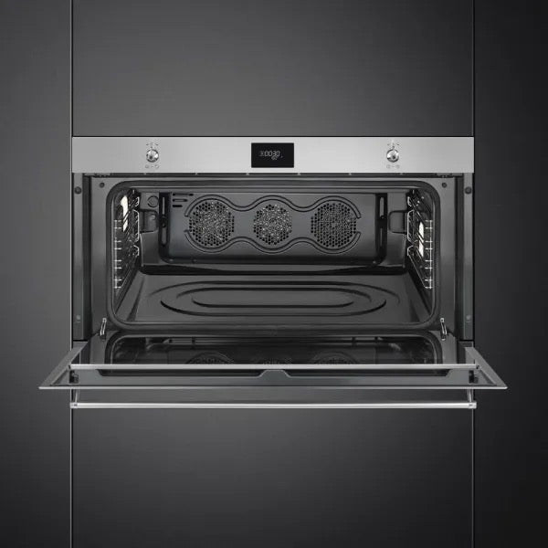 Smeg 90cm Classic Pyrolytic Multifunction Reduced Height Single Oven Stainless Steel - SFPR9301TX
