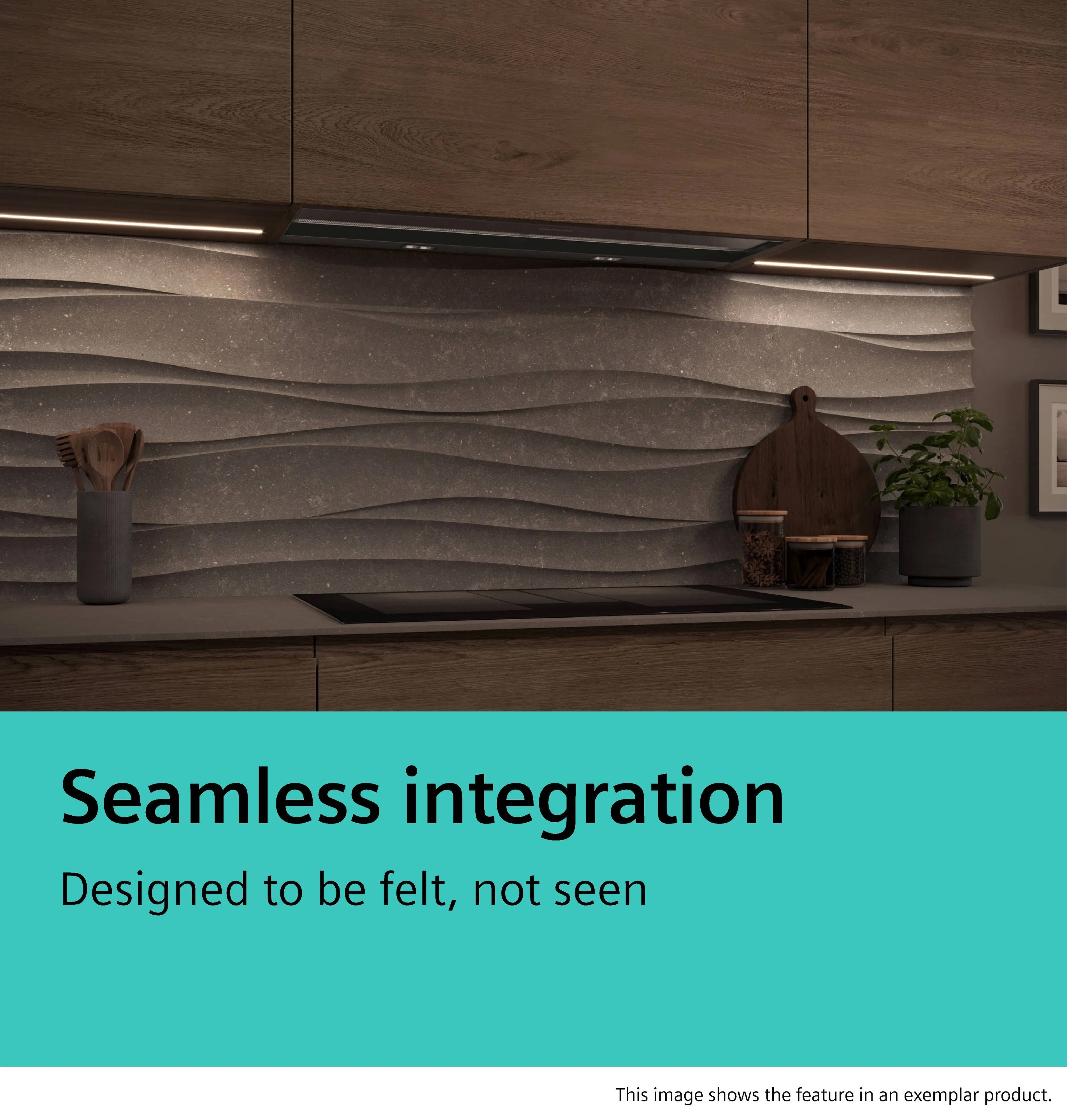 Siemens iQ700 Integrated Design Hood 90 cm clear glass black printed, Matt black - LJ98BET60B