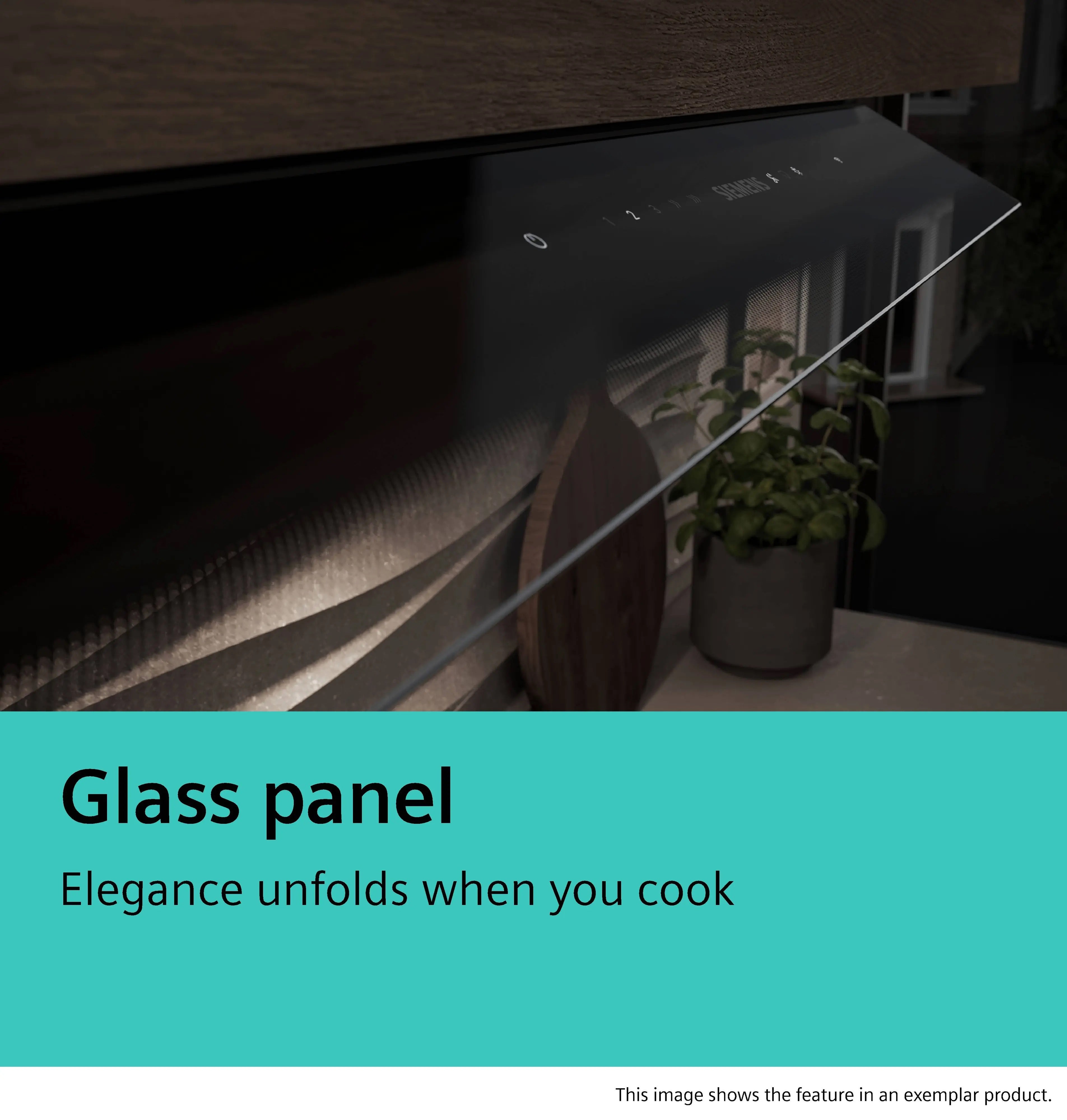 Siemens iQ700 Integrated Design Hood 90 cm clear glass black printed, Matt black - LJ98BET60B
