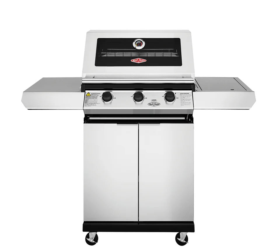 BeefEater 1200S Series - 3 Burner BBQ & Side Burner Trolley